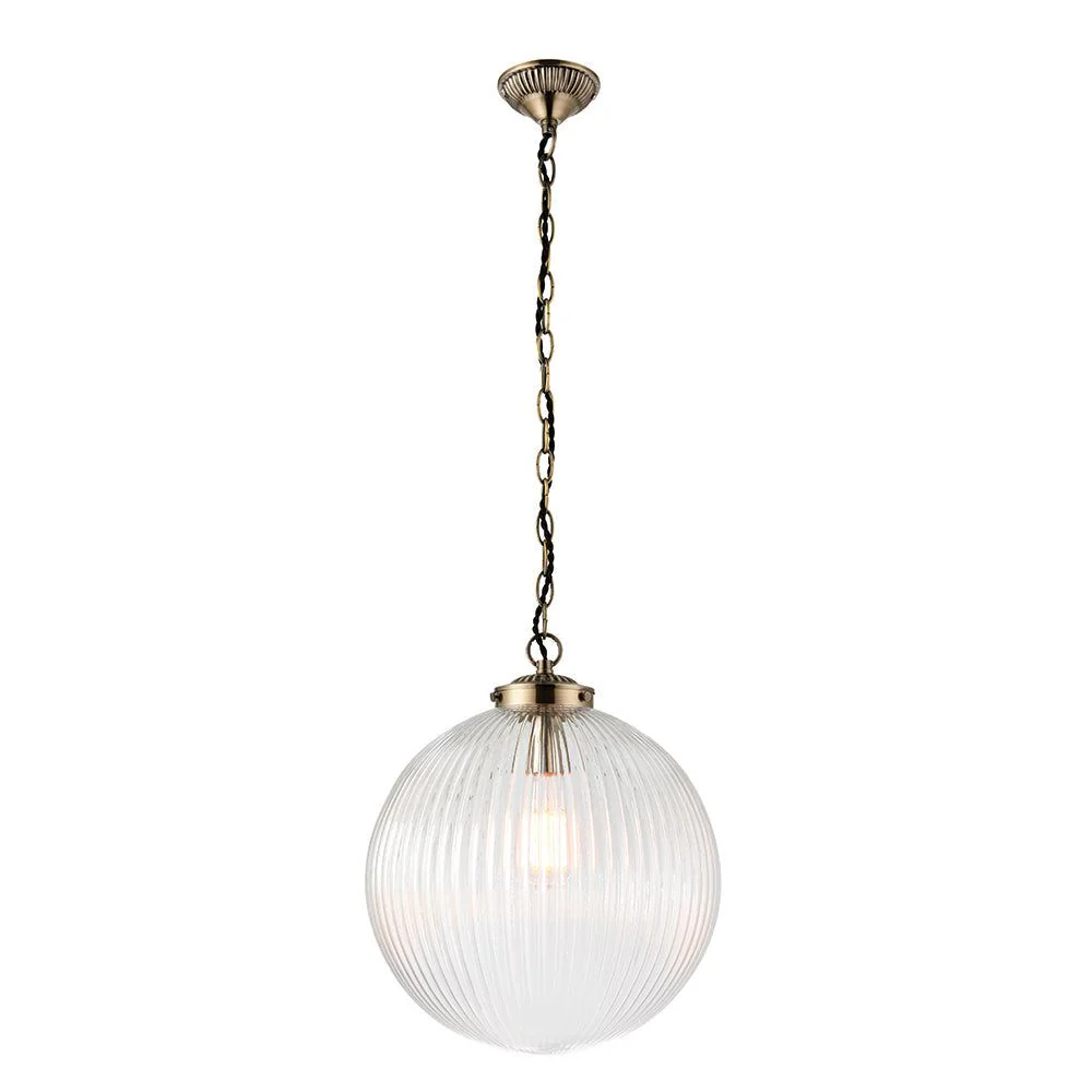 Brosnan Small/Large Pendant Ceiling Light - Antique Brass Finish - Image 2