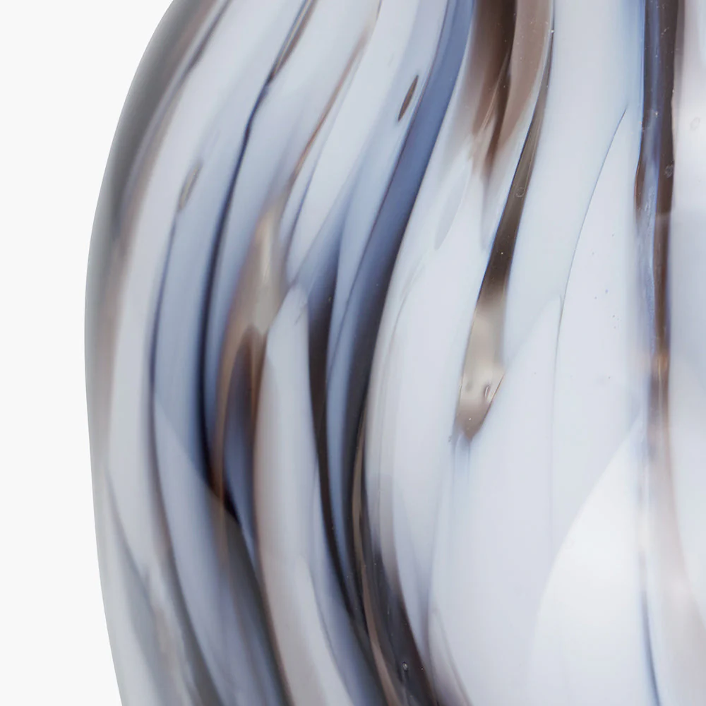 Brown and White Tortoiseshell Glass Vase - Small/Large - Image 4