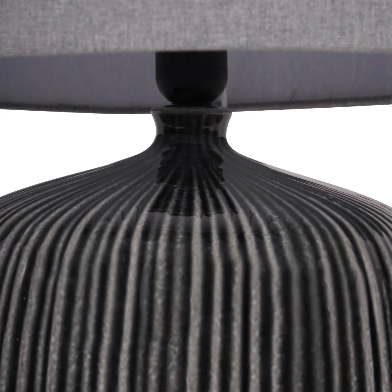 Bruno Ceramic Table Lamp Charcoal with Shade E27 60W - Image 3