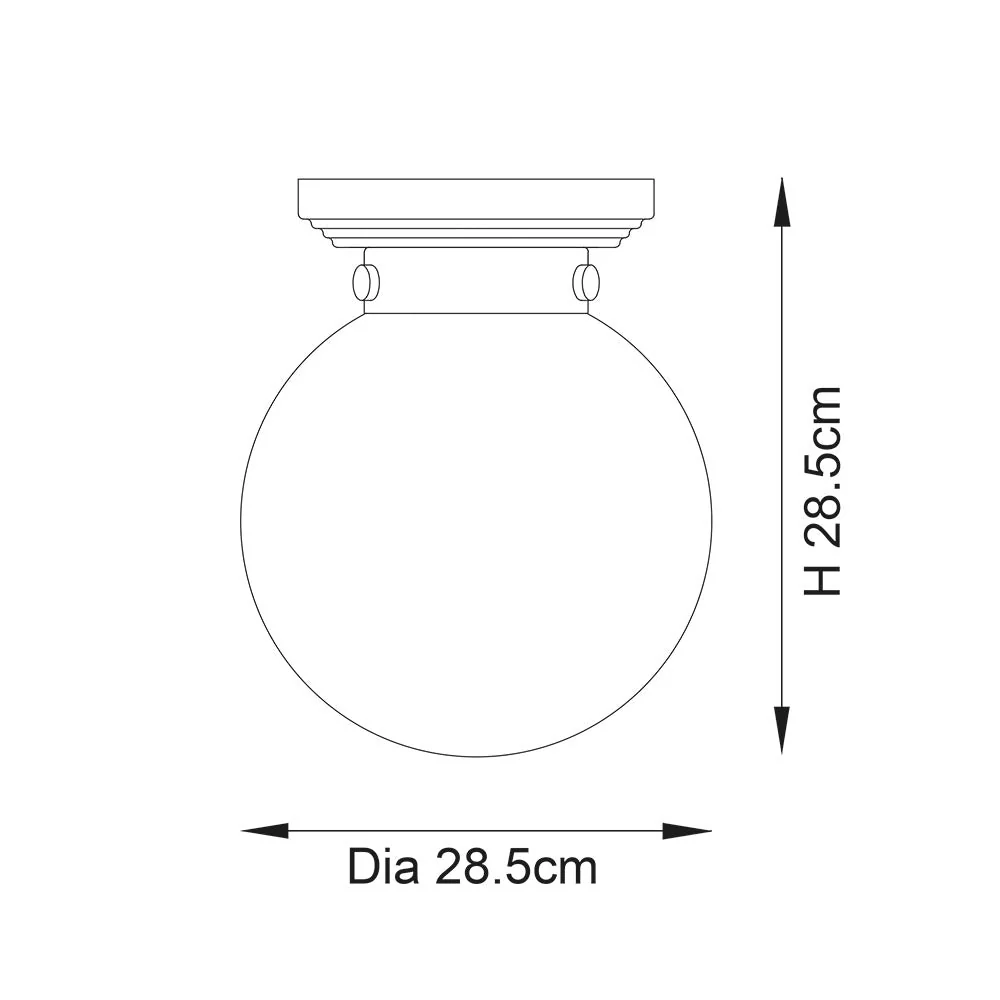 Brunswick Flush Bathroom Centre Ceiling Light IP44 - Chrome - Image 5