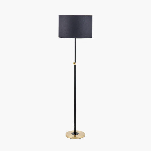 Bryce Black and Gold Metal Rise and Fall Floor Lamp