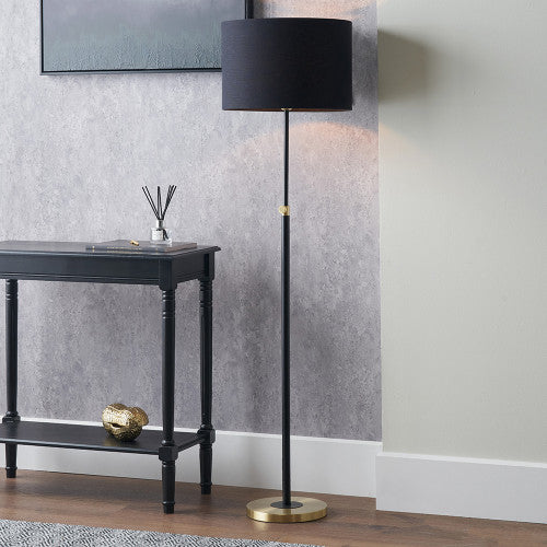 Bryce Black and Gold Metal Rise and Fall Floor Lamp - Image 4