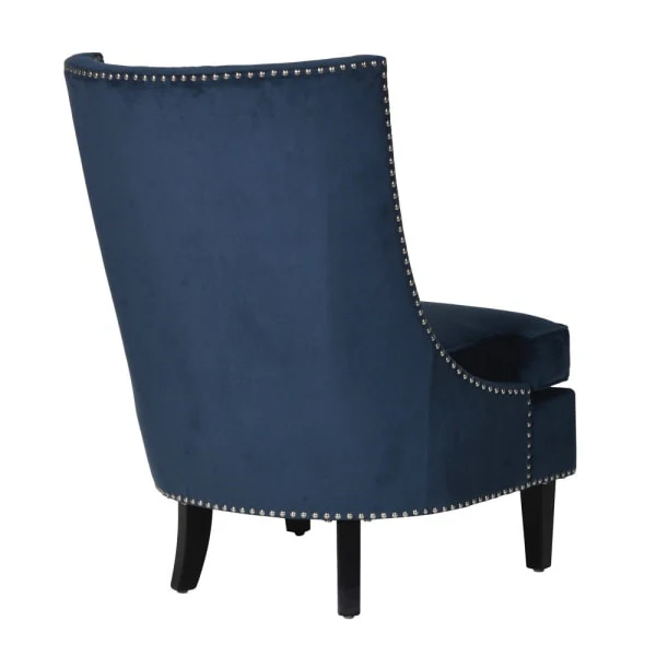 Brydon Navy Blue Chair with Silver Studs - Image 2