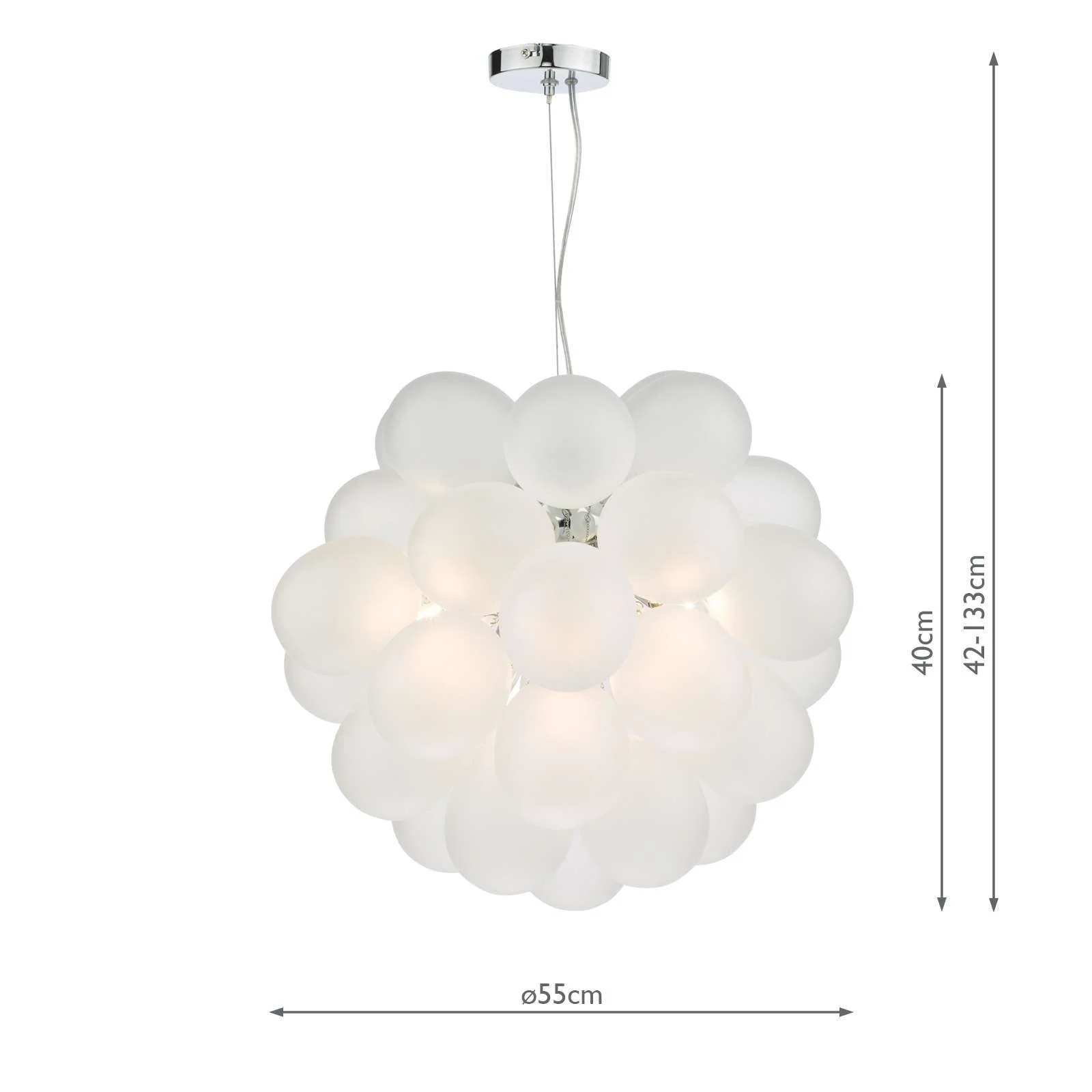 Bubbles 6Lt Centre Ceiling Light - Polished Chrome Finish - Image 4