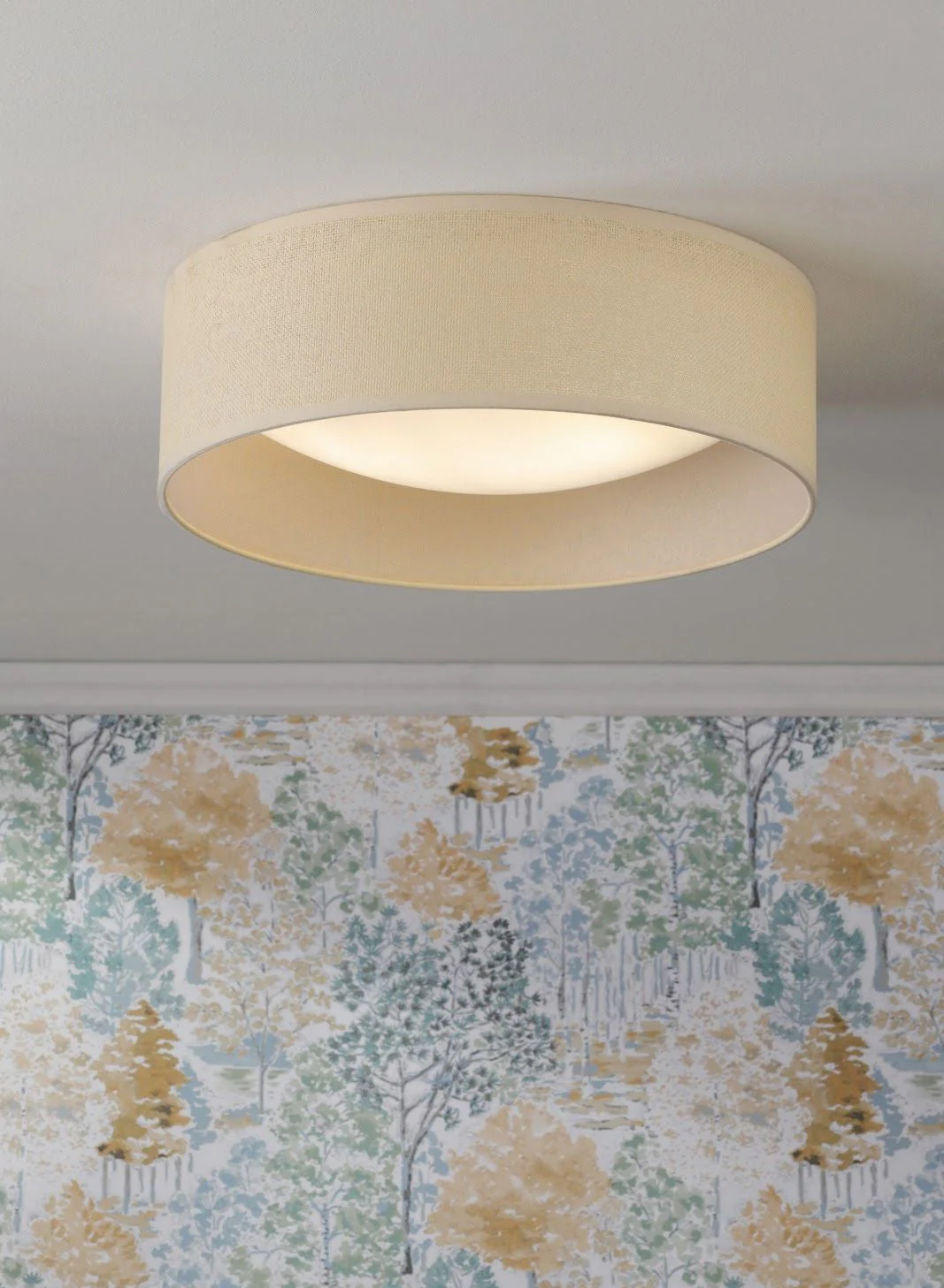 Buckenham 2 Light Flush Rattan Shade With Diffuser - Image 5