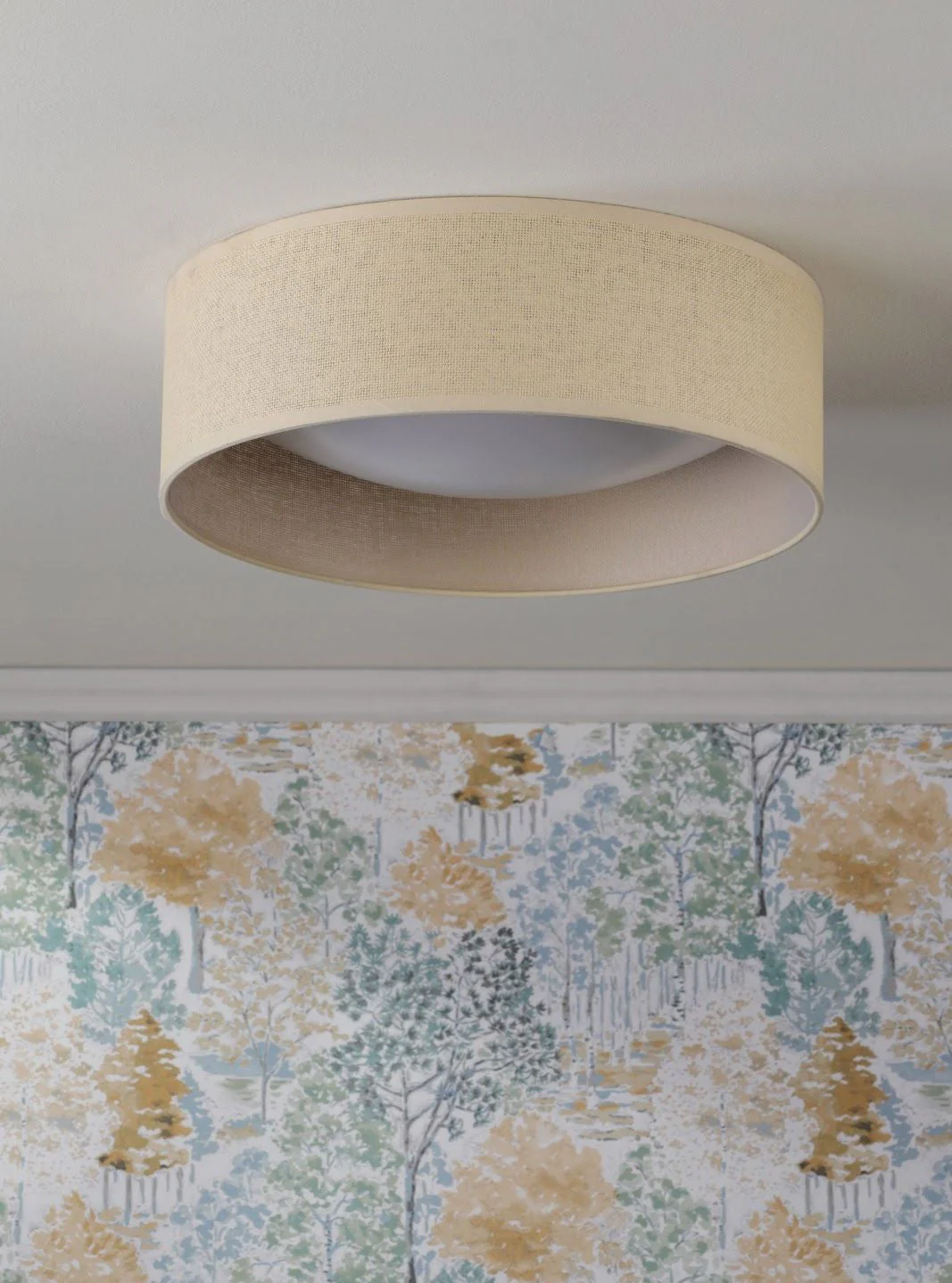 Buckenham 2 Light Flush Rattan Shade With Diffuser - Image 6