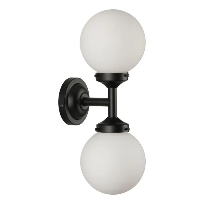 Buckley 2Lt IP44 Bathroom Wall Light - Matt Black - Image 3