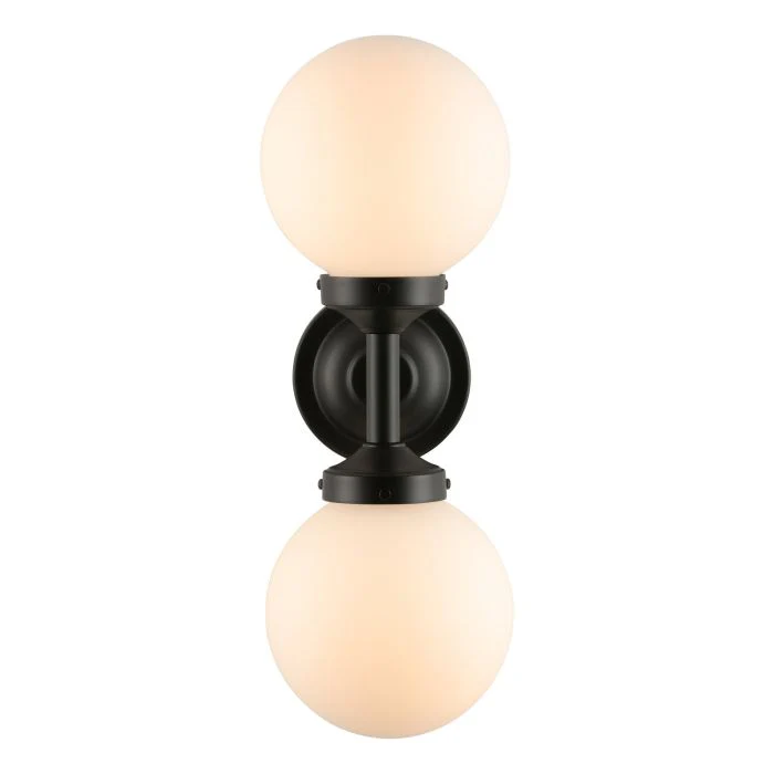 Buckley 2Lt IP44 Bathroom Wall Light - Matt Black - Image 4