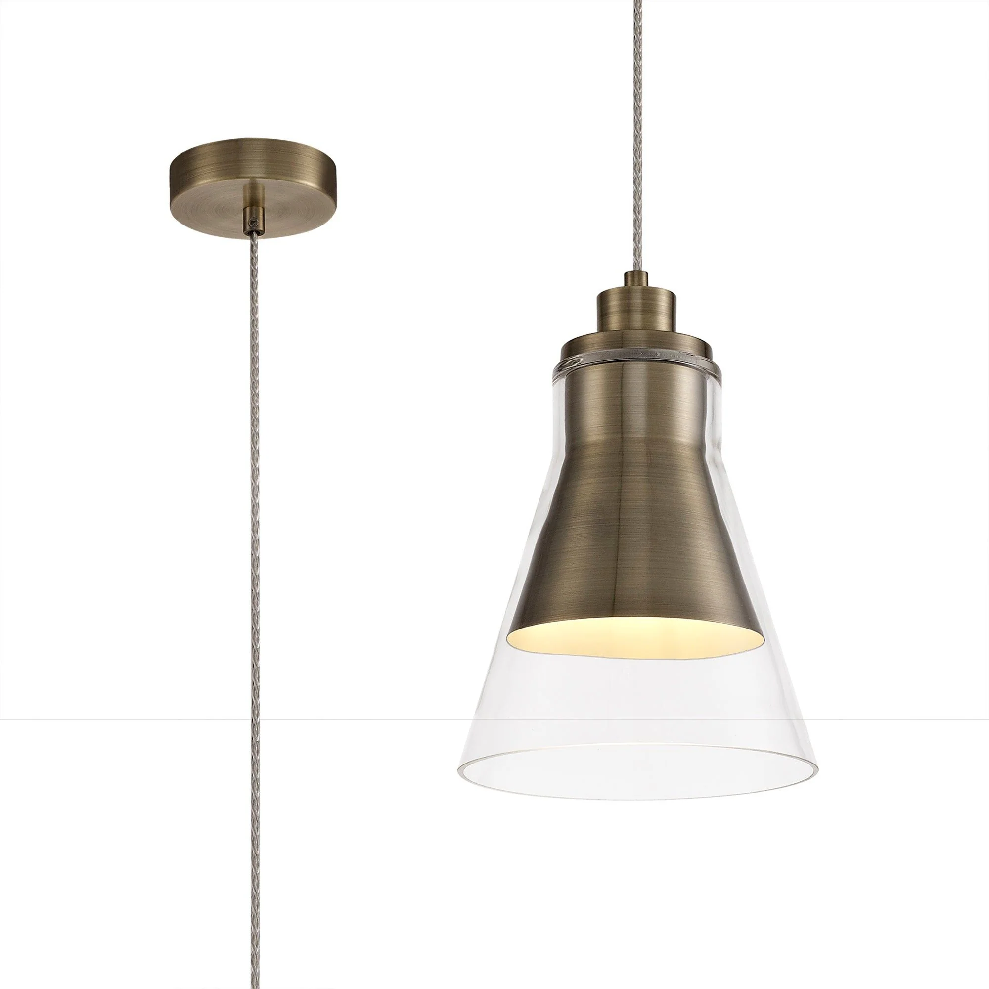 Bulbonia Pendant, 1 x E27, Antique Brass/Polished Chrome/Antique Copper/Nickel - Image 3