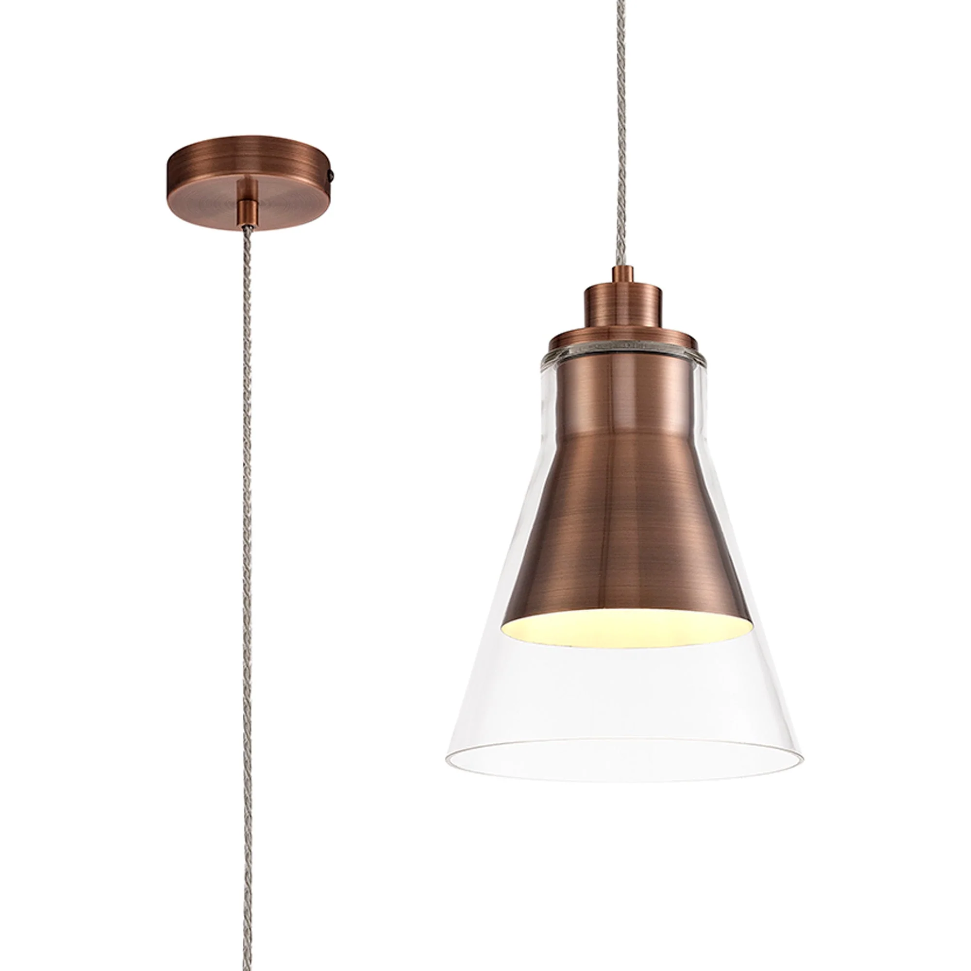 Bulbonia Pendant, 1 x E27, Antique Brass/Polished Chrome/Antique Copper/Nickel - Image 5