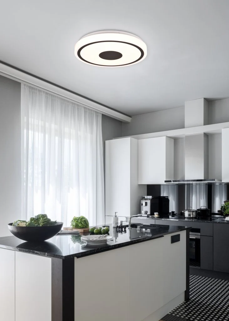 Bunda Flush Ceiling Light - Black / Chrome - Image 2