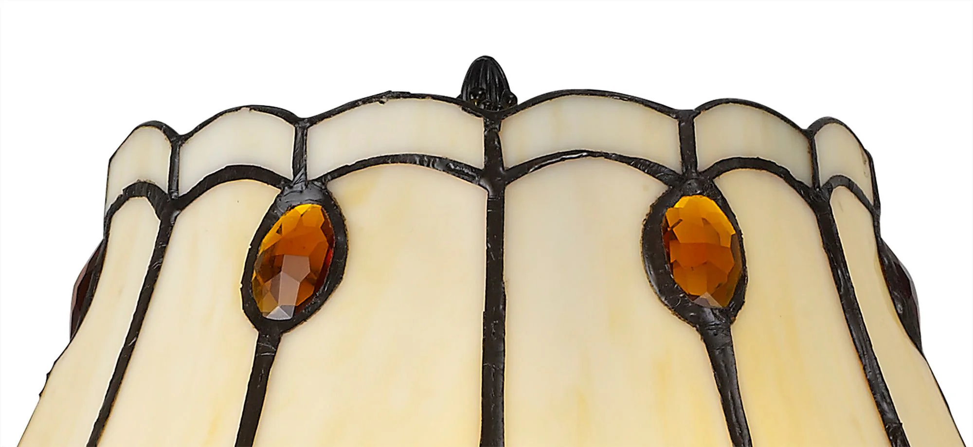 Bunny Tiffany Table Lamp, 2 x E27, Red / Orange / Crystal / Black - Image 3