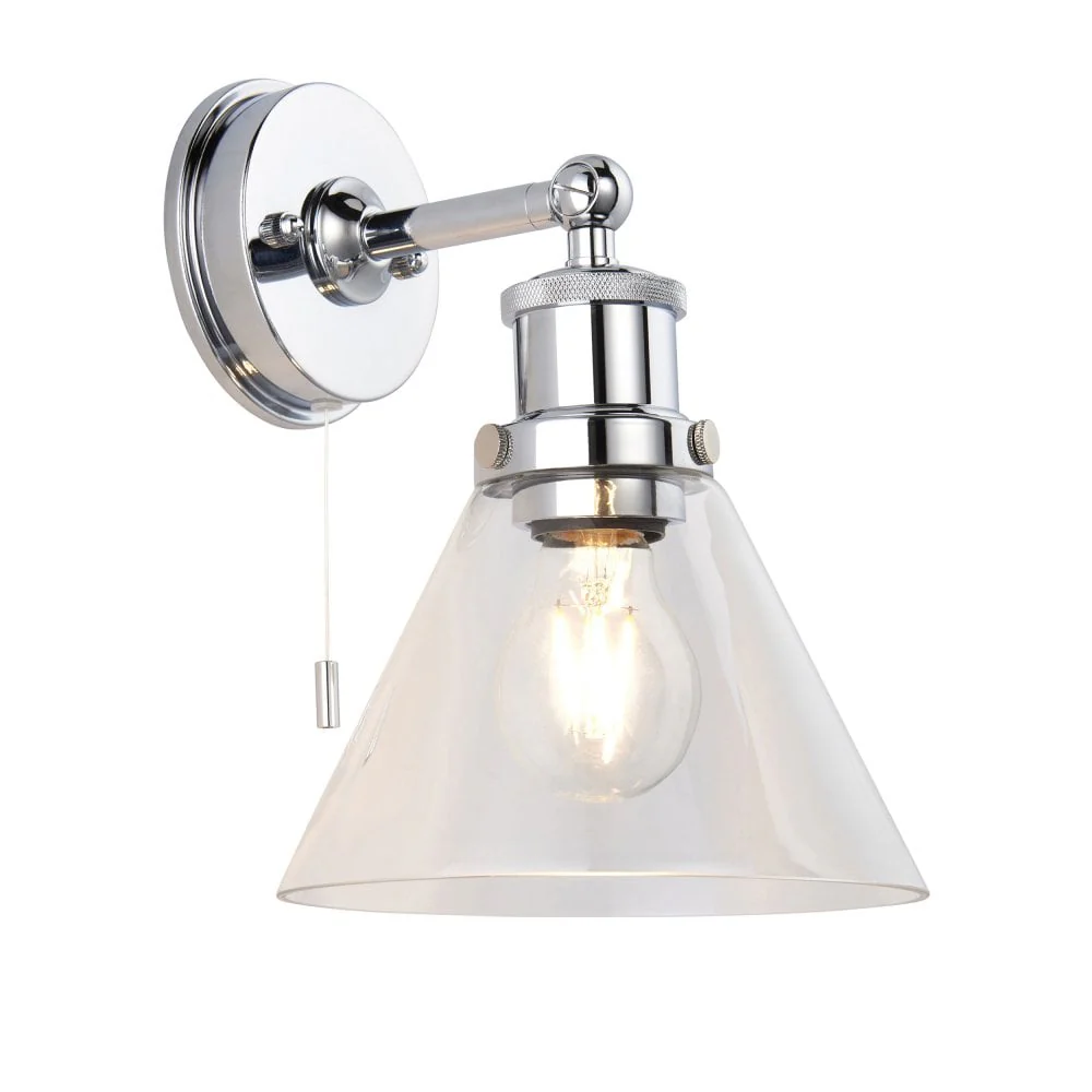 Burgess 1Lt Bathroom Wall Light IP44 - Chrome - Image 4