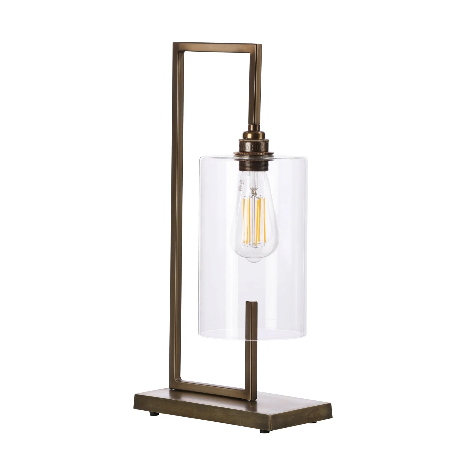 Bushwick table lamp in antique brass/Satin Chrome with glass E27 - Image 2