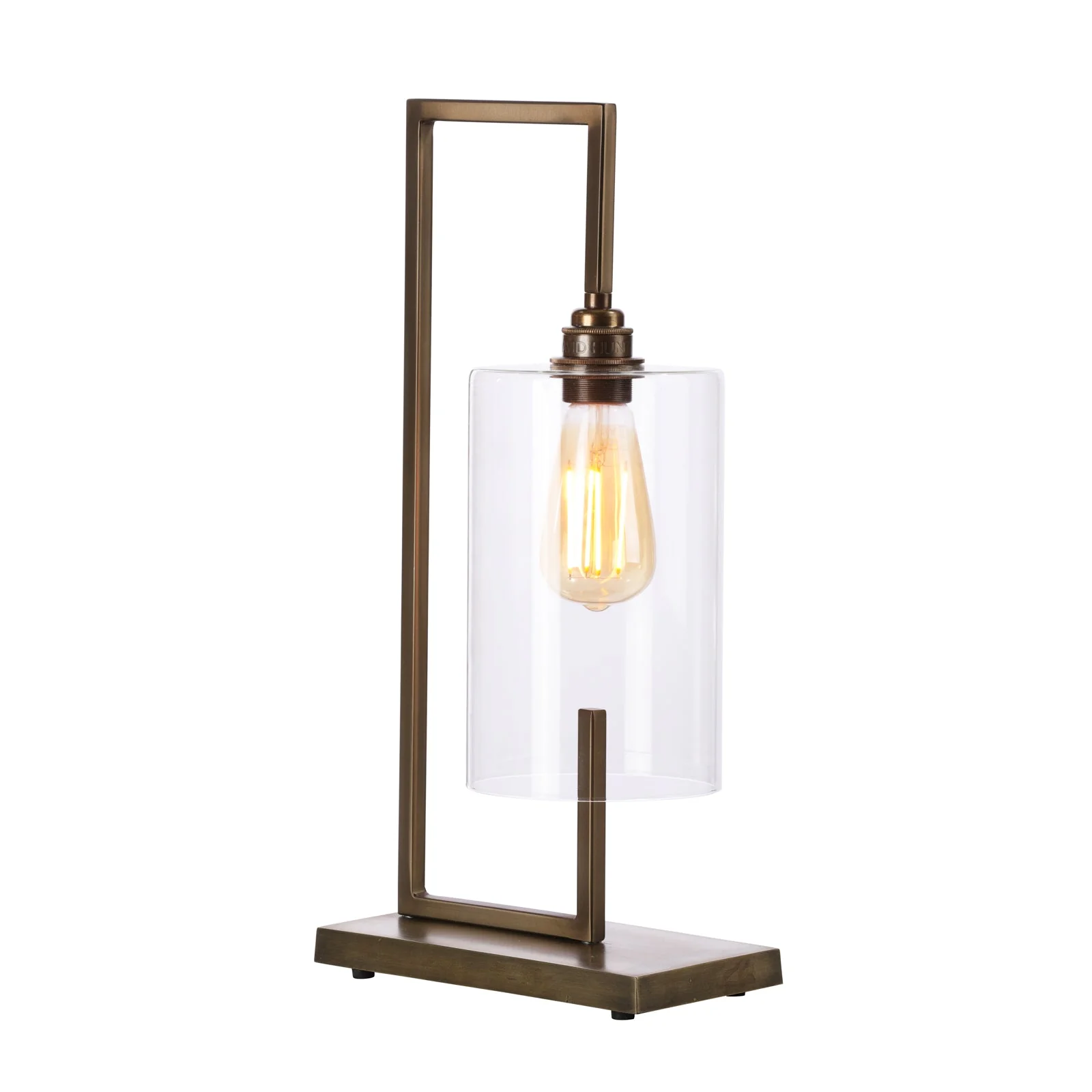 Bushwick table lamp in antique brass/Satin Chrome with glass E27 - Image 3