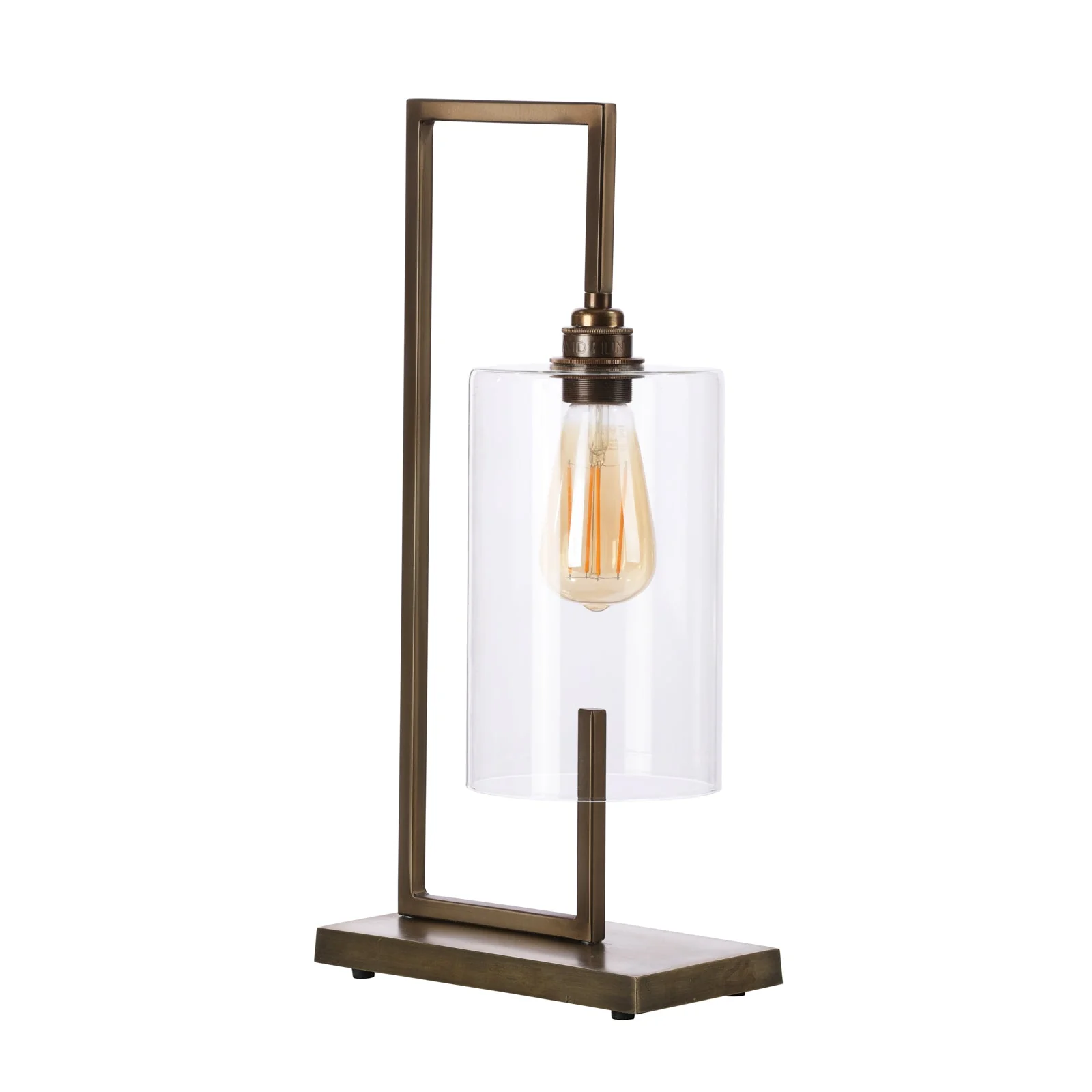 Bushwick table lamp in antique brass/Satin Chrome with glass E27 - Image 4