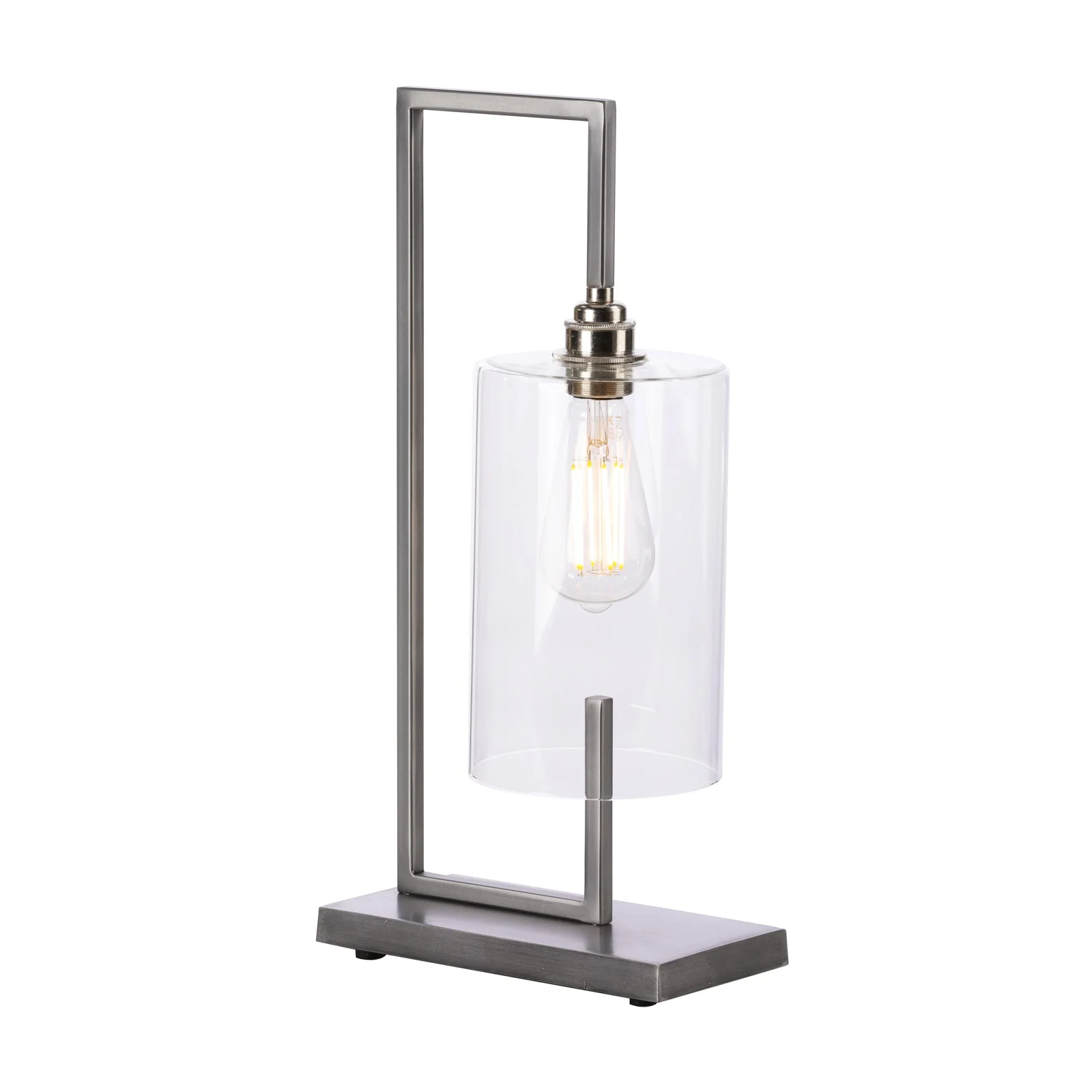 Bushwick table lamp in antique brass/Satin Chrome with glass E27 - Image 5