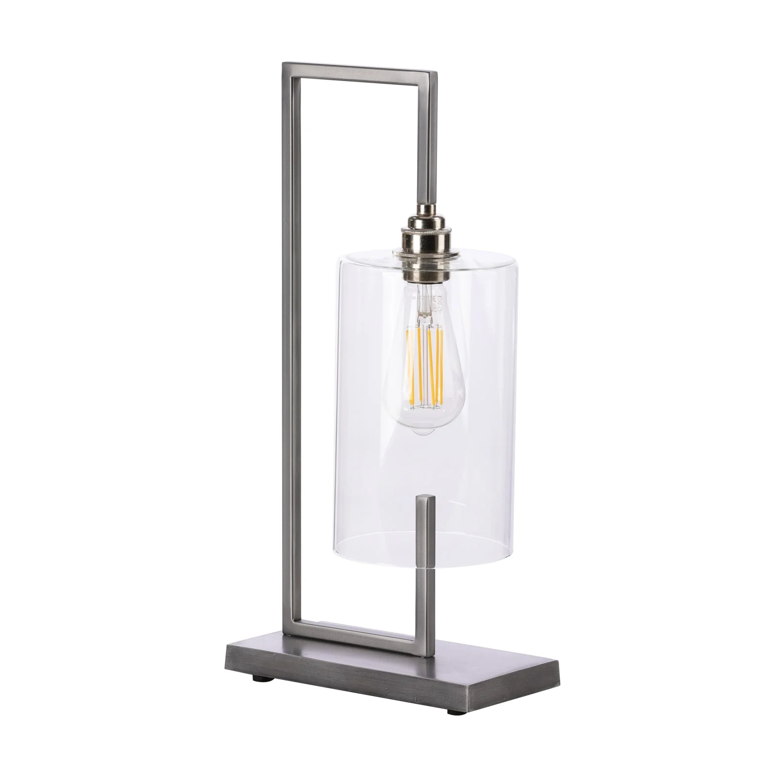 Bushwick table lamp in antique brass/Satin Chrome with glass E27 - Image 6