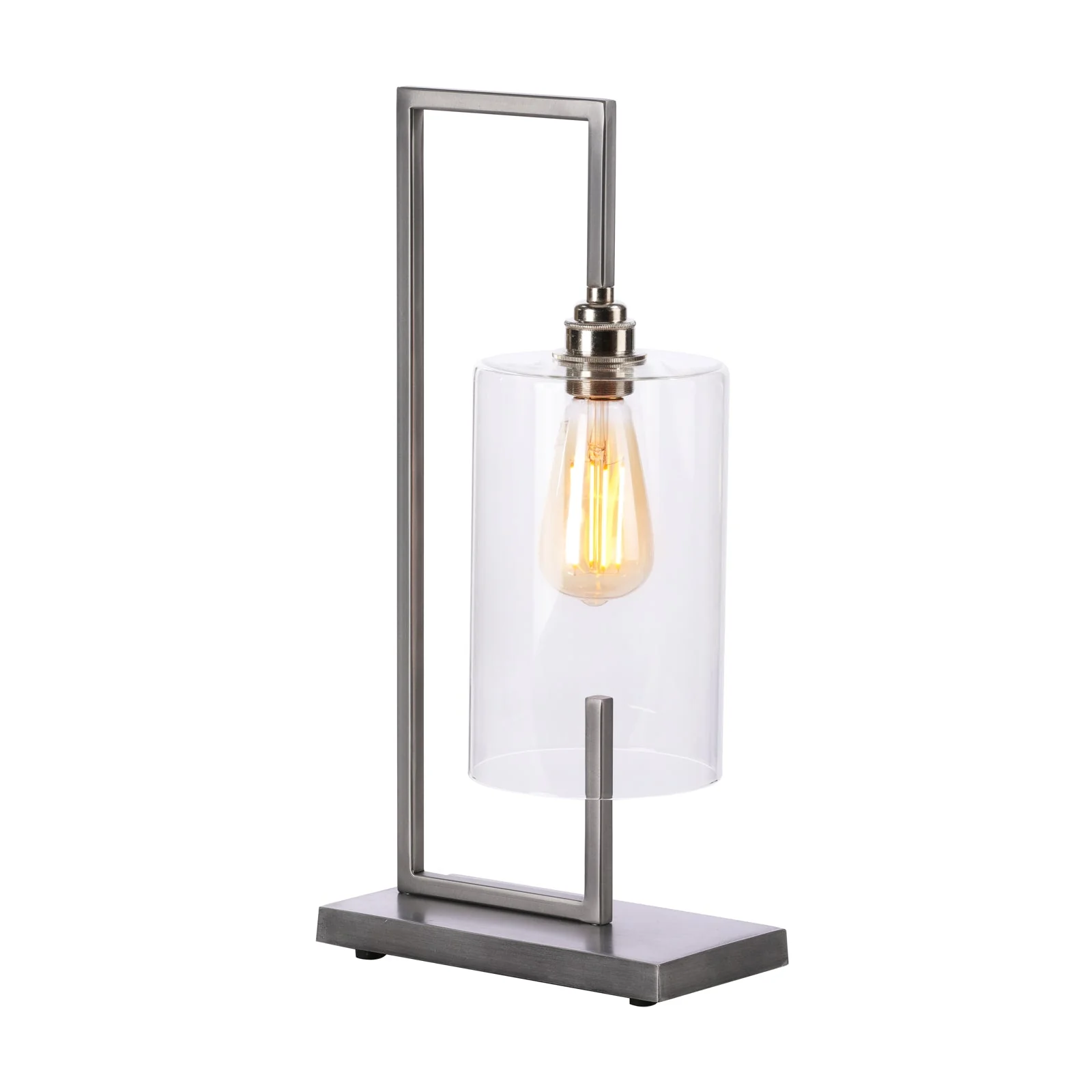 Bushwick table lamp in antique brass/Satin Chrome with glass E27 - Image 7