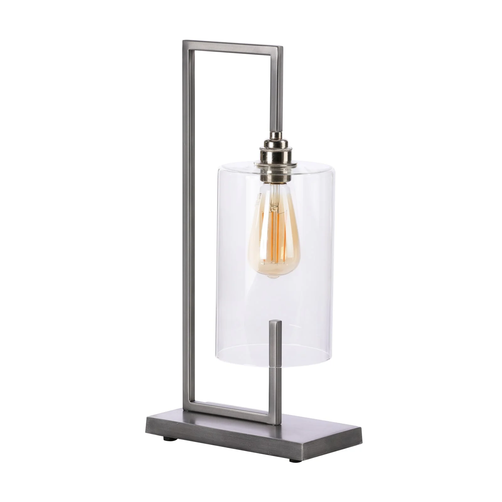 Bushwick table lamp in antique brass/Satin Chrome with glass E27 - Image 8