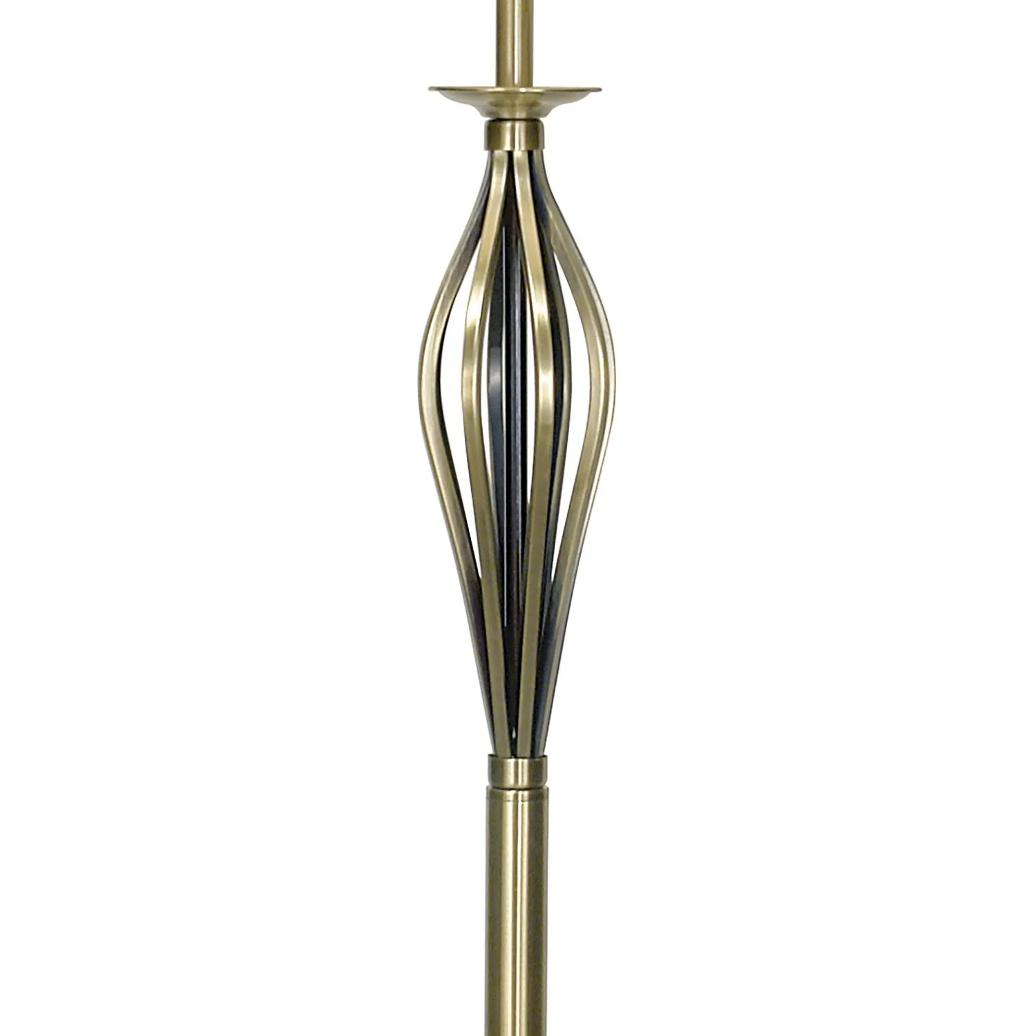 Bybliss Floor Lamp Antique Brass/Satin Chrome complete with Shade - Image 2