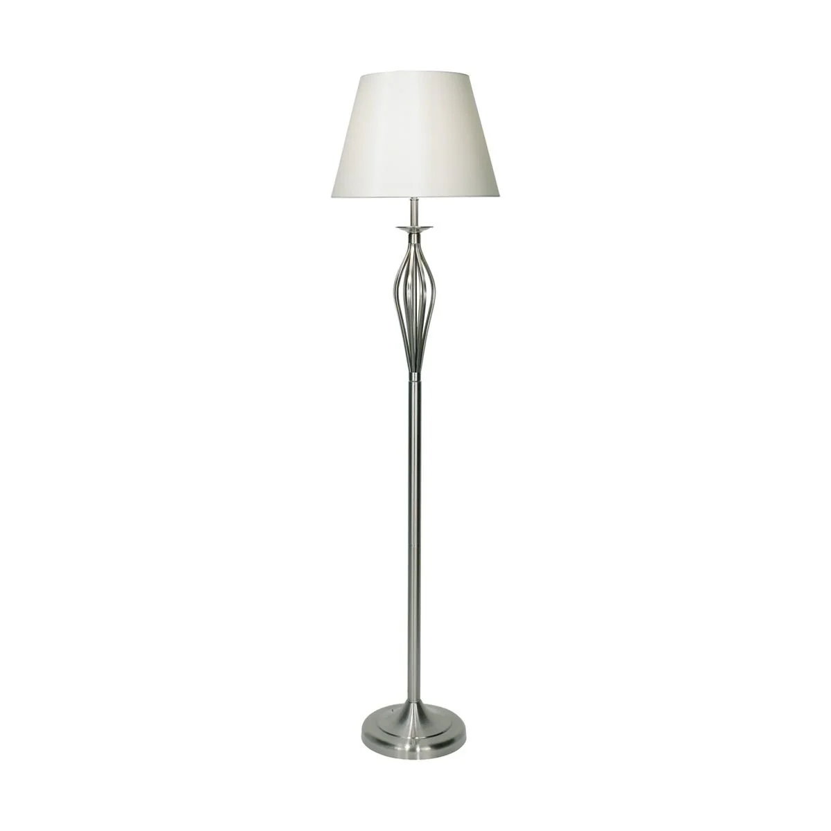 Bybliss Floor Lamp Antique Brass/Satin Chrome complete with Shade - Image 5
