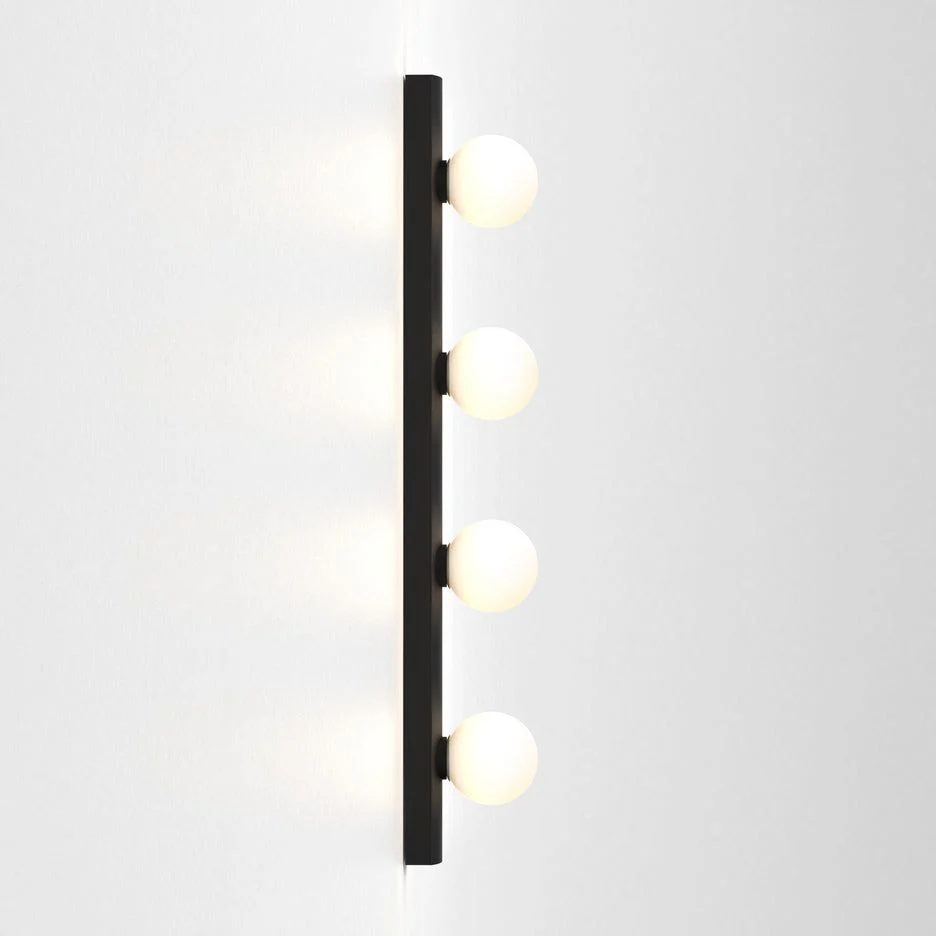 Cabaret Bathroom Wall Light IP44  - Matt Black/Polished Chrome - Image 2
