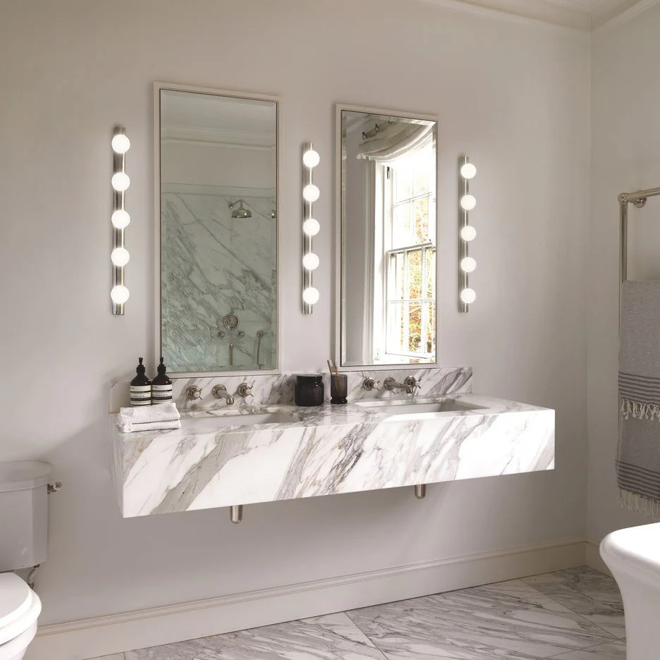 Cabaret Bathroom Wall Light IP44  - Matt Black/Polished Chrome - Image 8