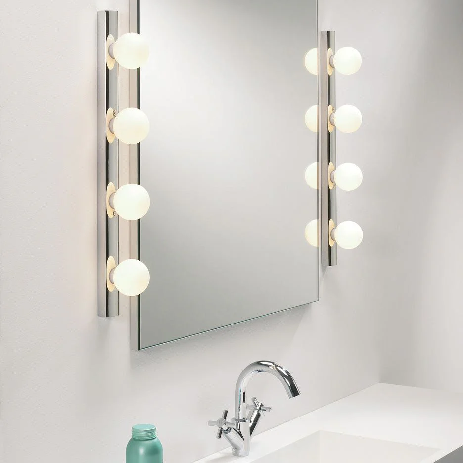 Cabaret Bathroom Wall Light IP44  - Matt Black/Polished Chrome - Image 9