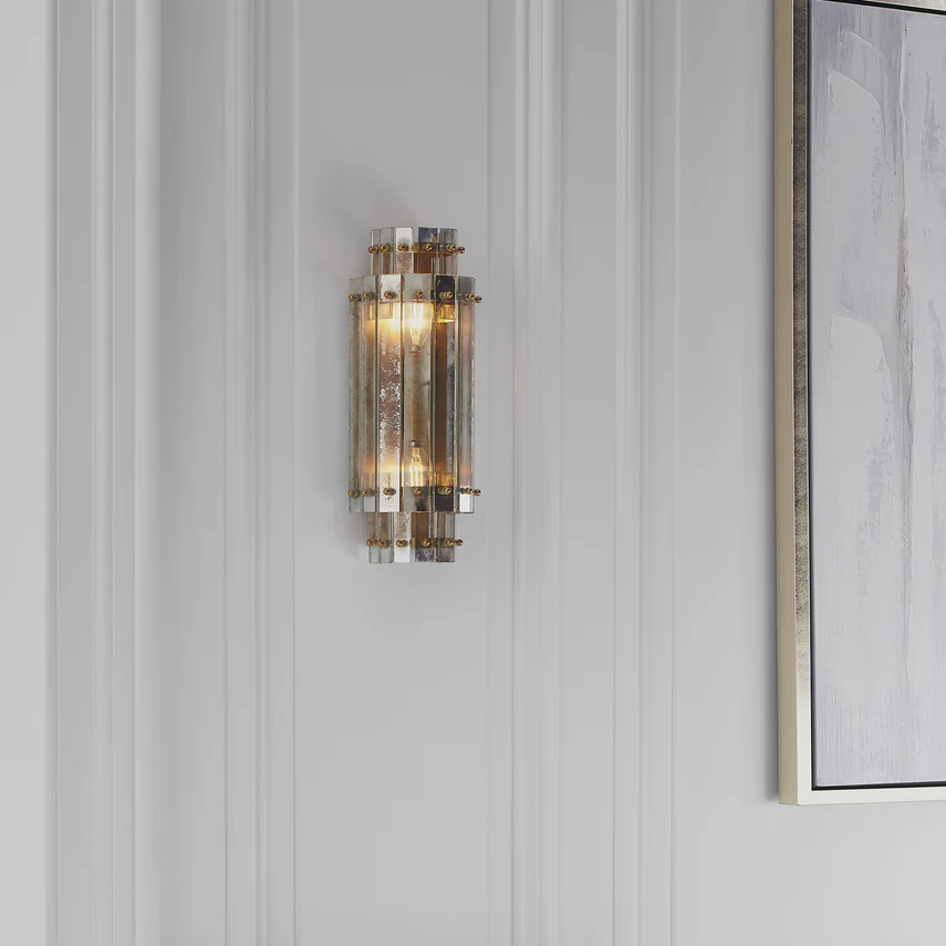 Cadence Tiered Sconce- Antique Brass/ Polished Nickel - Image 4