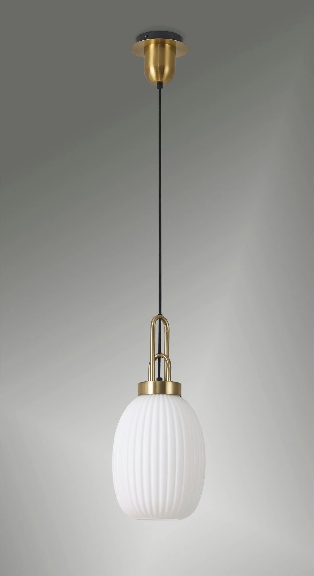 Cadiz 1 Light Pendant With 20cm Almond Ribbed Glass - Various Colour Range - Image 26