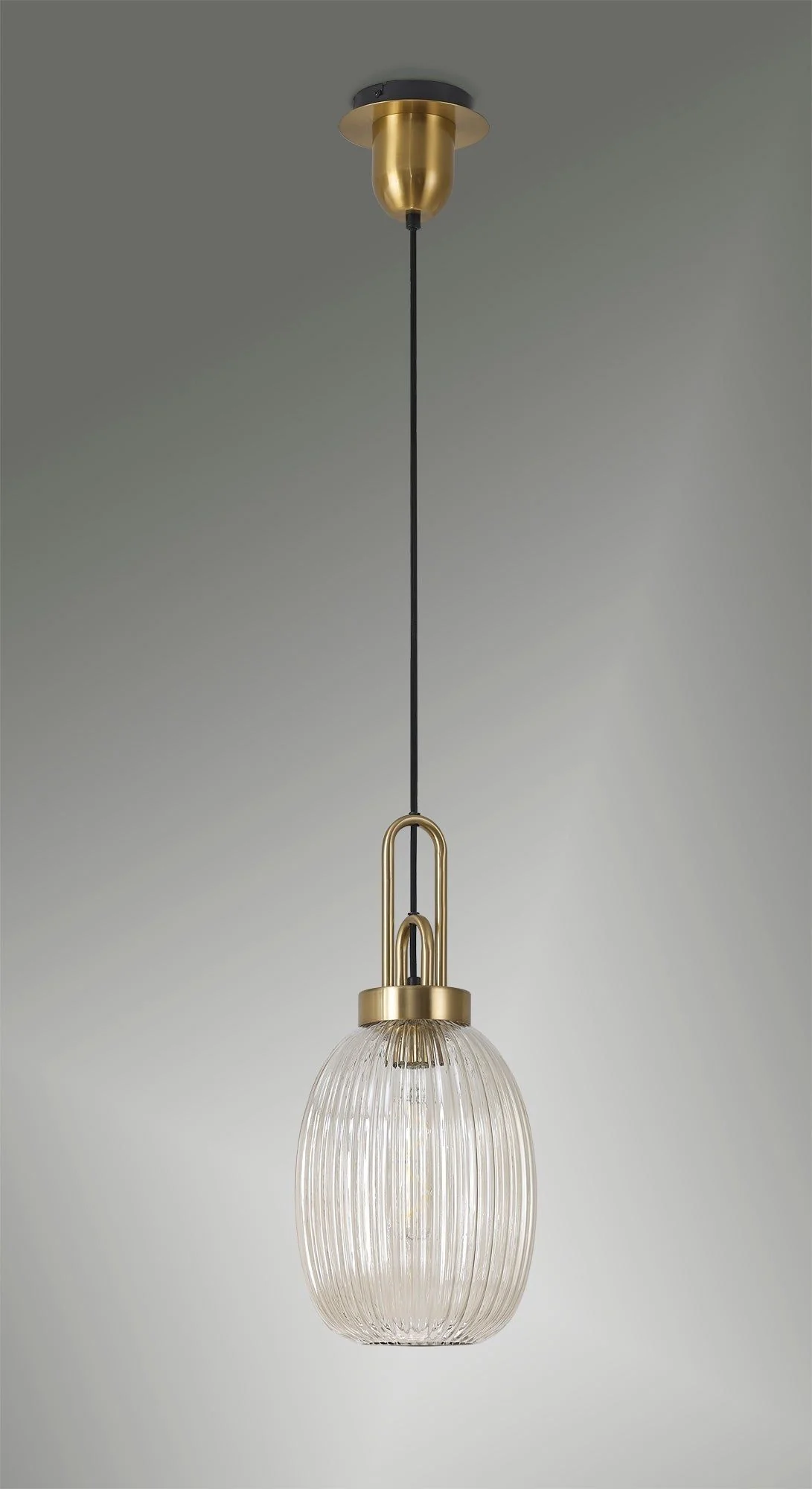 Cadiz 1 Light Pendant With 20cm Almond Ribbed Glass - Various Colour Range - Image 28