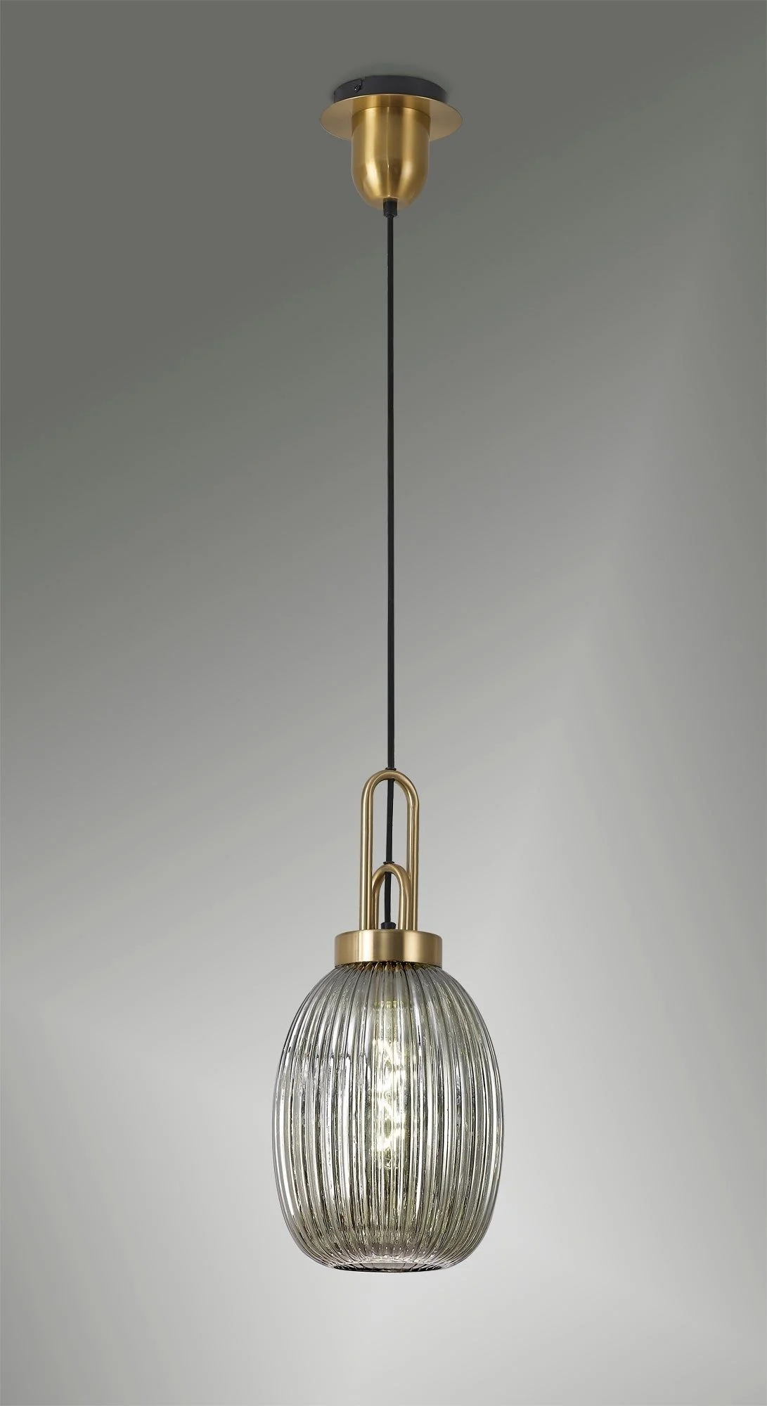 Cadiz 1 Light Pendant With 20cm Almond Ribbed Glass - Various Colour Range - Image 30
