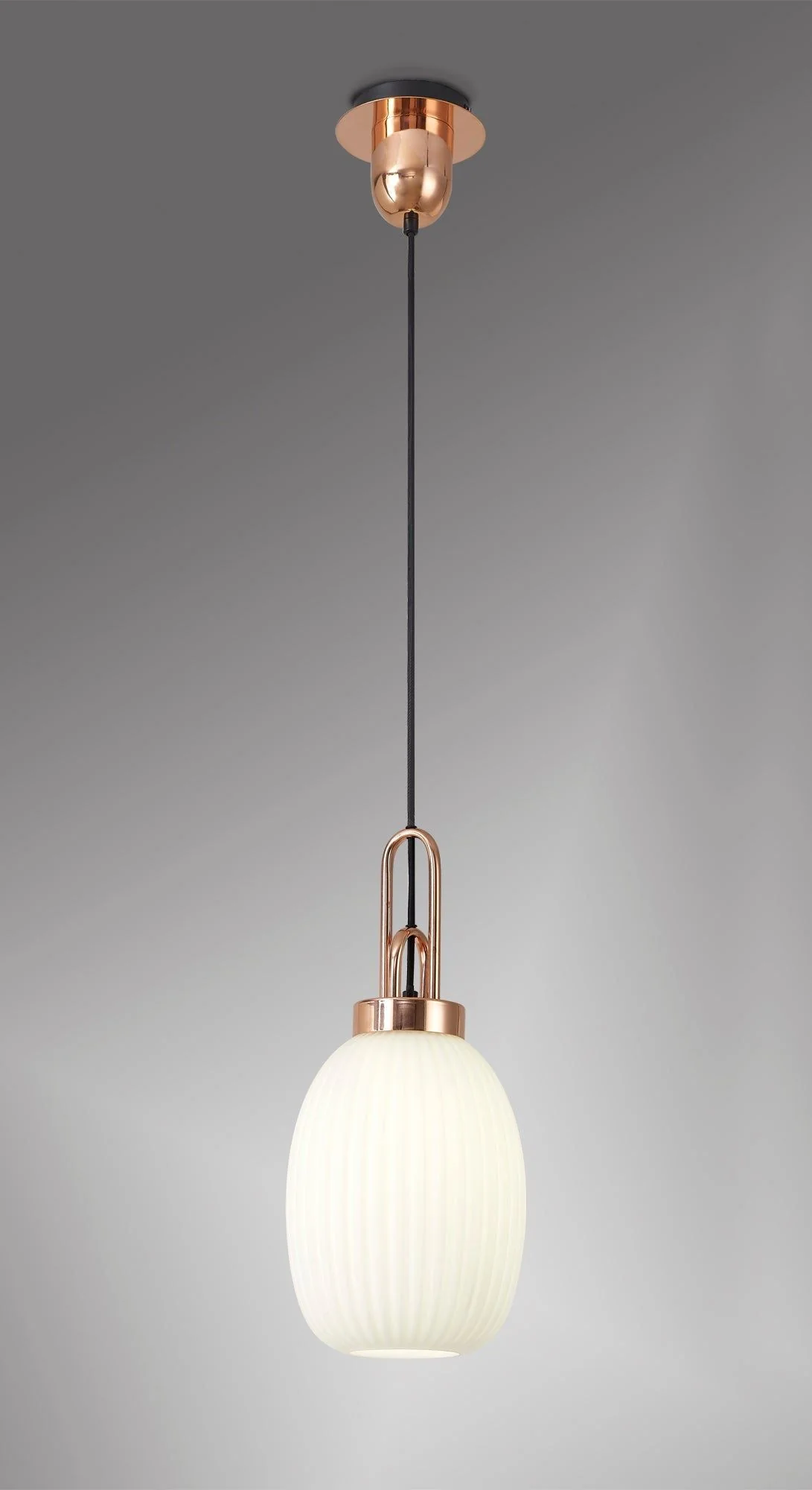 Cadiz 1 Light Pendant With 20cm Almond Ribbed Glass - Various Colour Range - Image 34