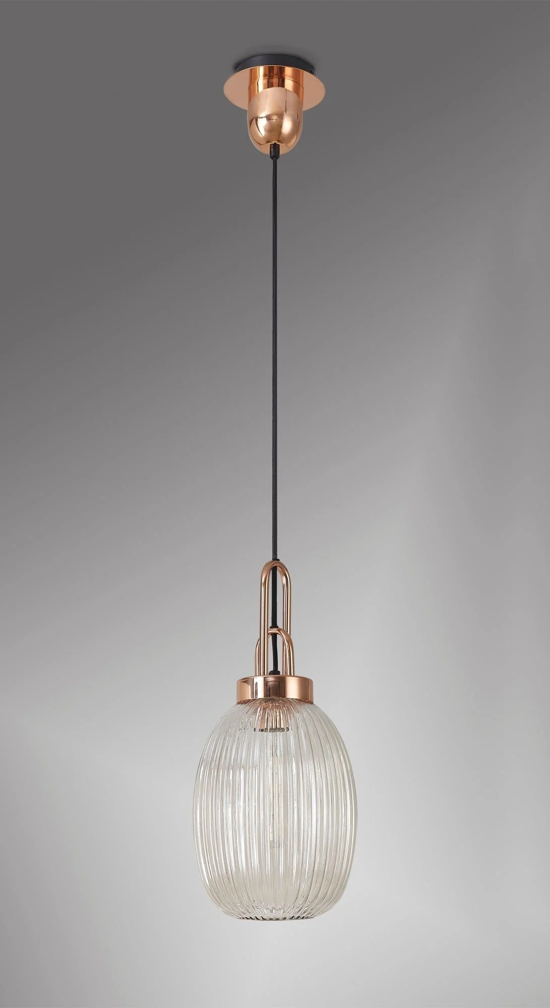 Cadiz 1 Light Pendant With 20cm Almond Ribbed Glass - Various Colour Range - Image 36