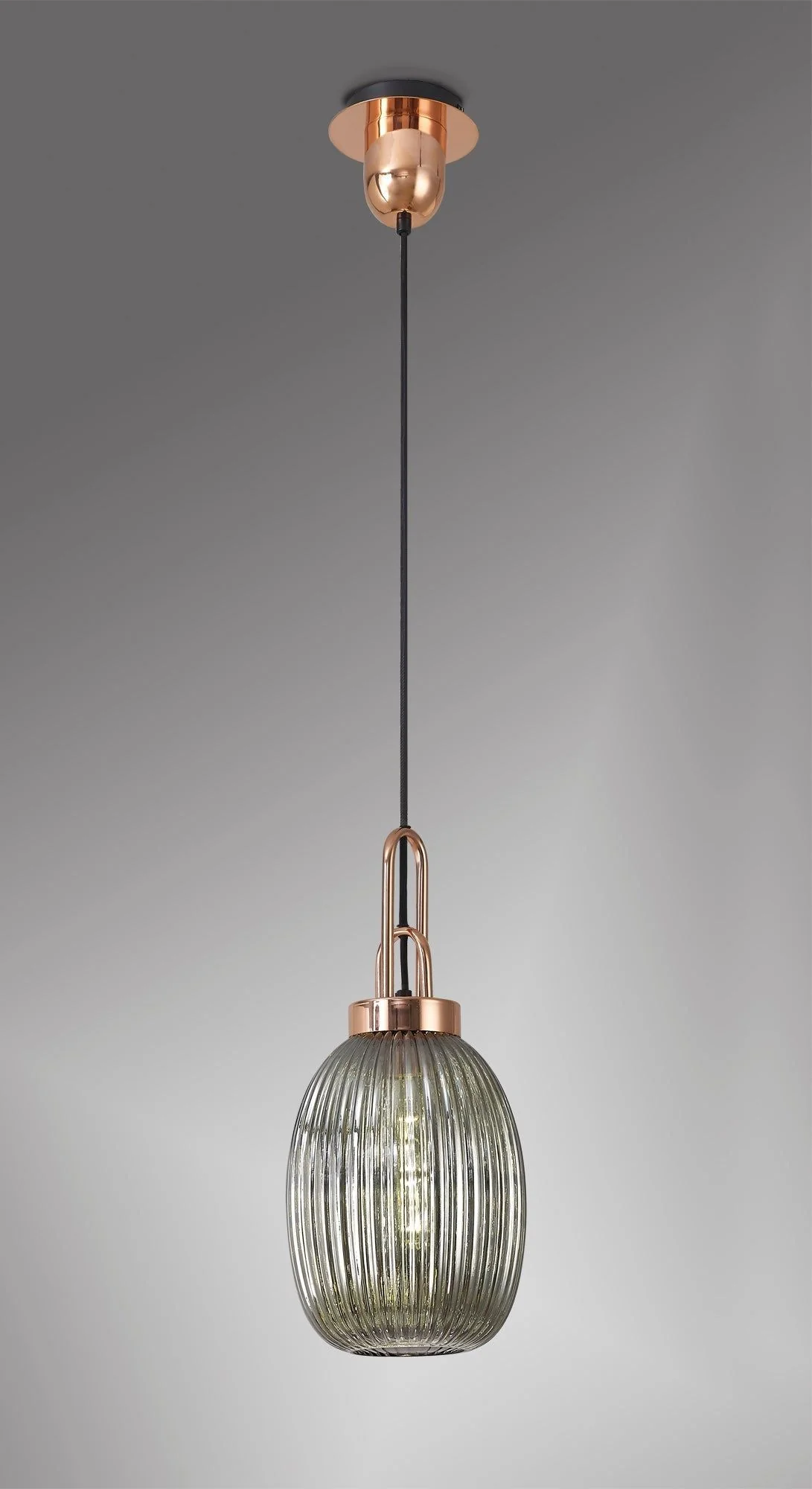 Cadiz 1 Light Pendant With 20cm Almond Ribbed Glass - Various Colour Range - Image 38