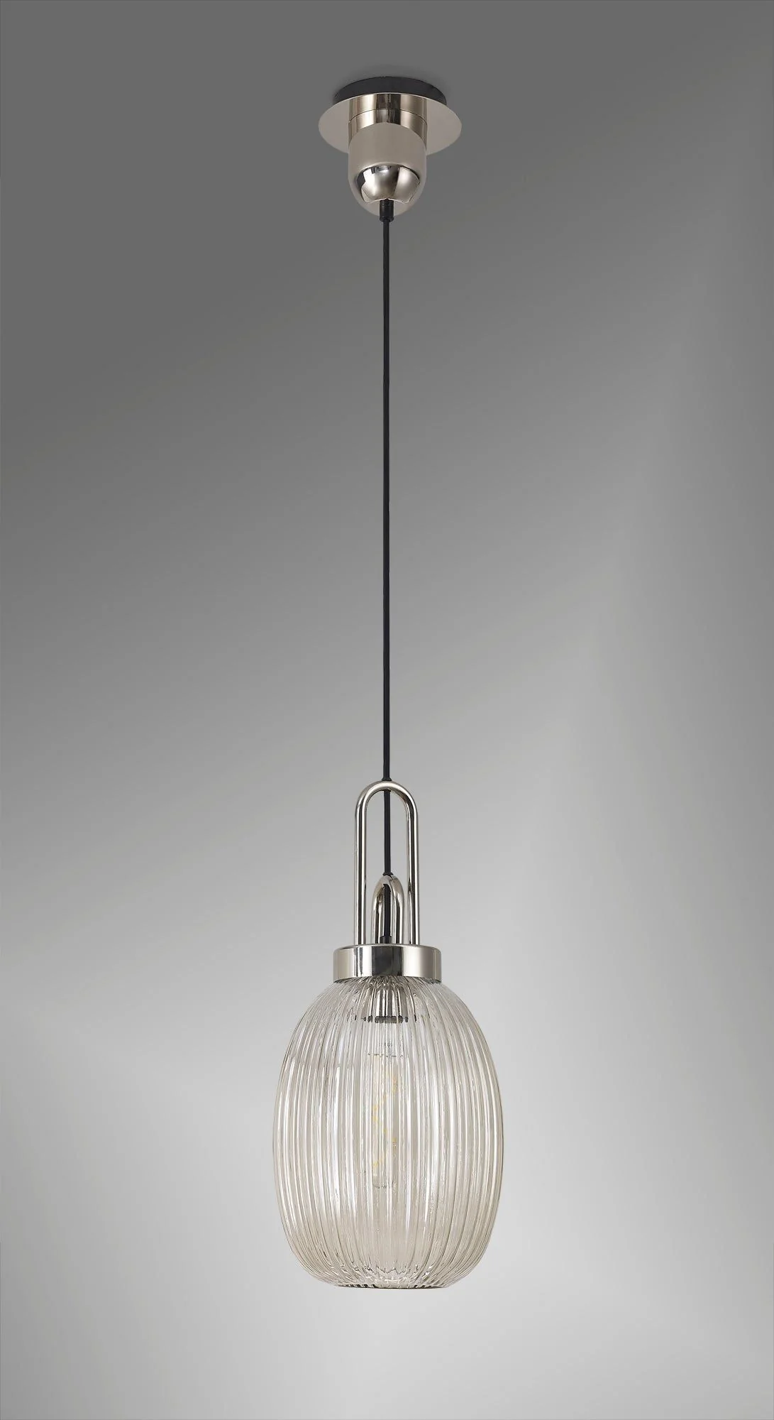 Cadiz 1 Light Pendant With 20cm Almond Ribbed Glass - Various Colour Range - Image 44