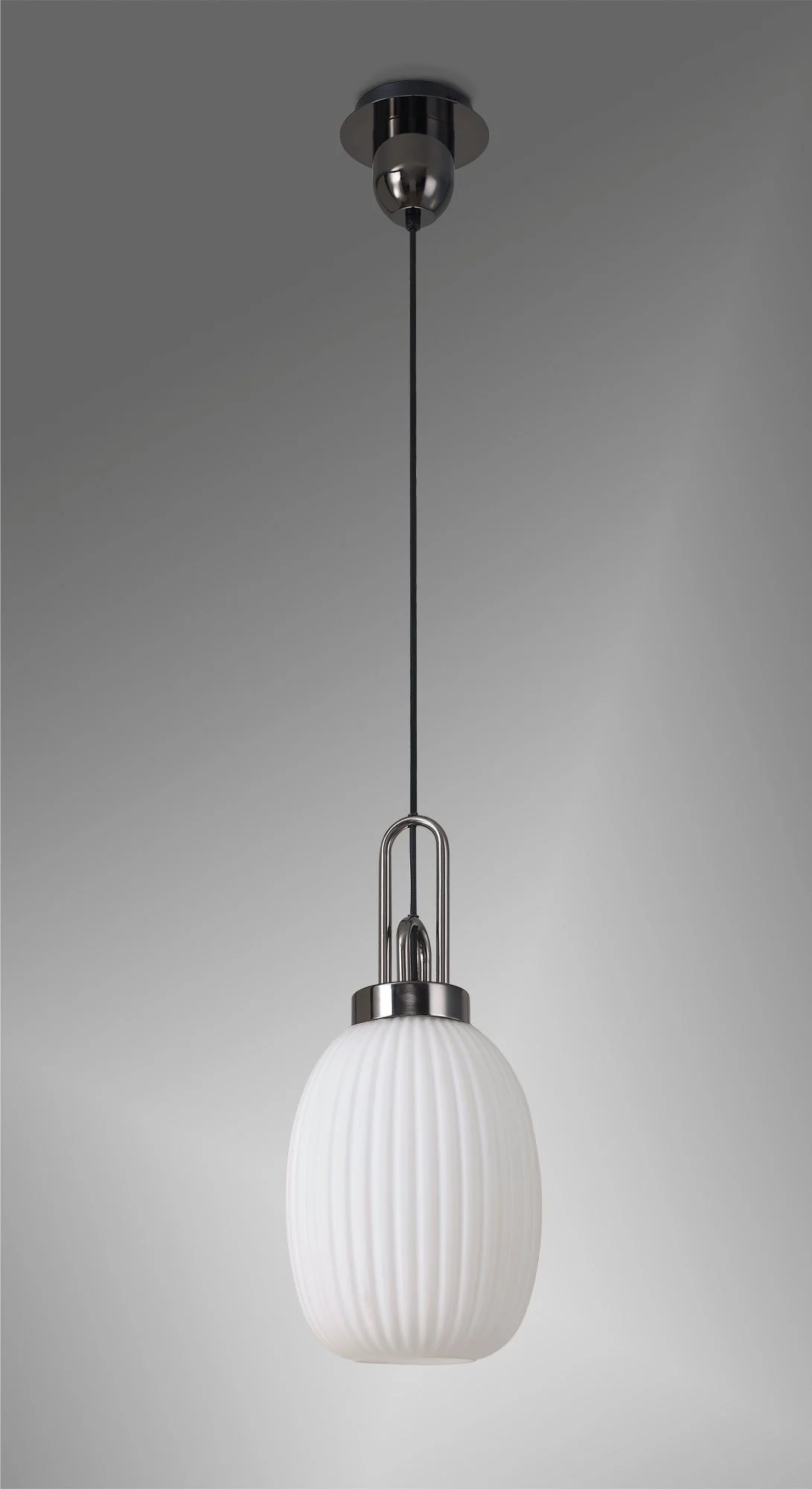 Cadiz 1 Light Pendant With 20cm Almond Ribbed Glass - Promotional Offer - Image 2