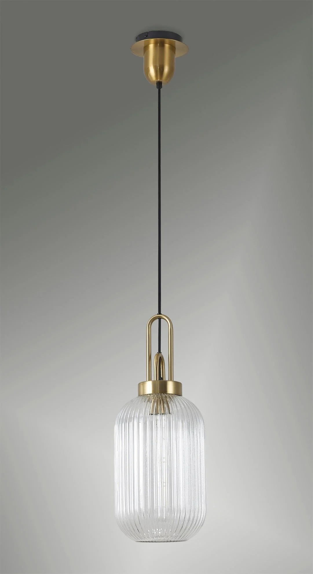 Cadiz 1 Light Pendant With 20cm Tubular Ribbed Glass -  Various Colour Range - Image 10