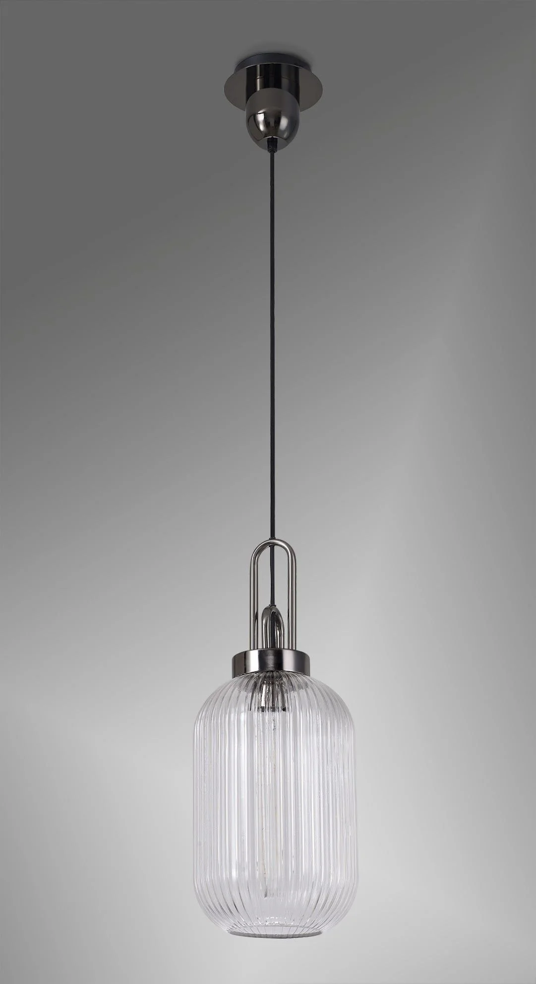 Cadiz 1 Light Pendant With 20cm Tubular Ribbed Glass -  Various Colour Range - Image 14