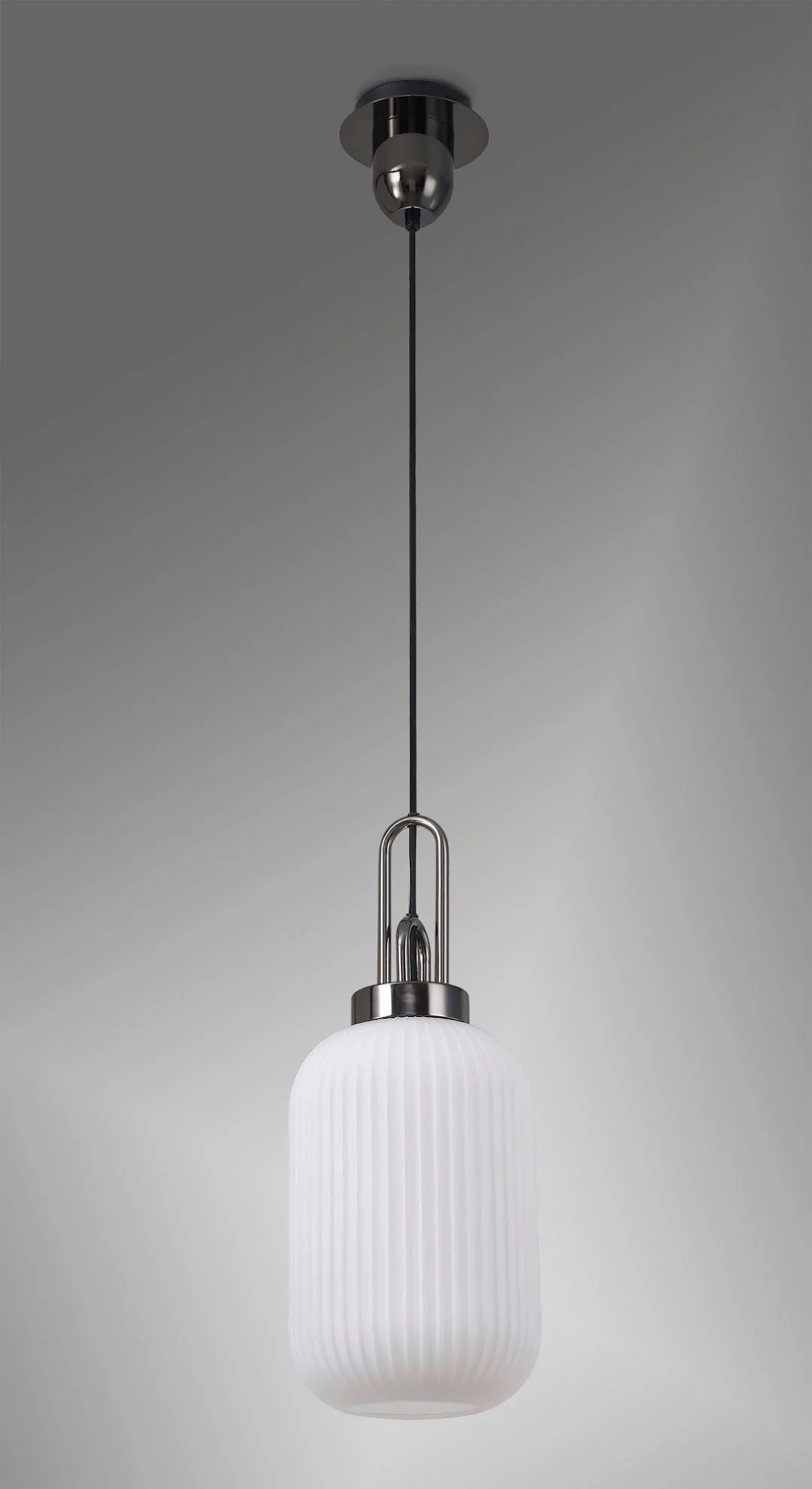 Cadiz 1 Light Pendant With 20cm Tubular Ribbed Glass -  Various Colour Range - Image 16