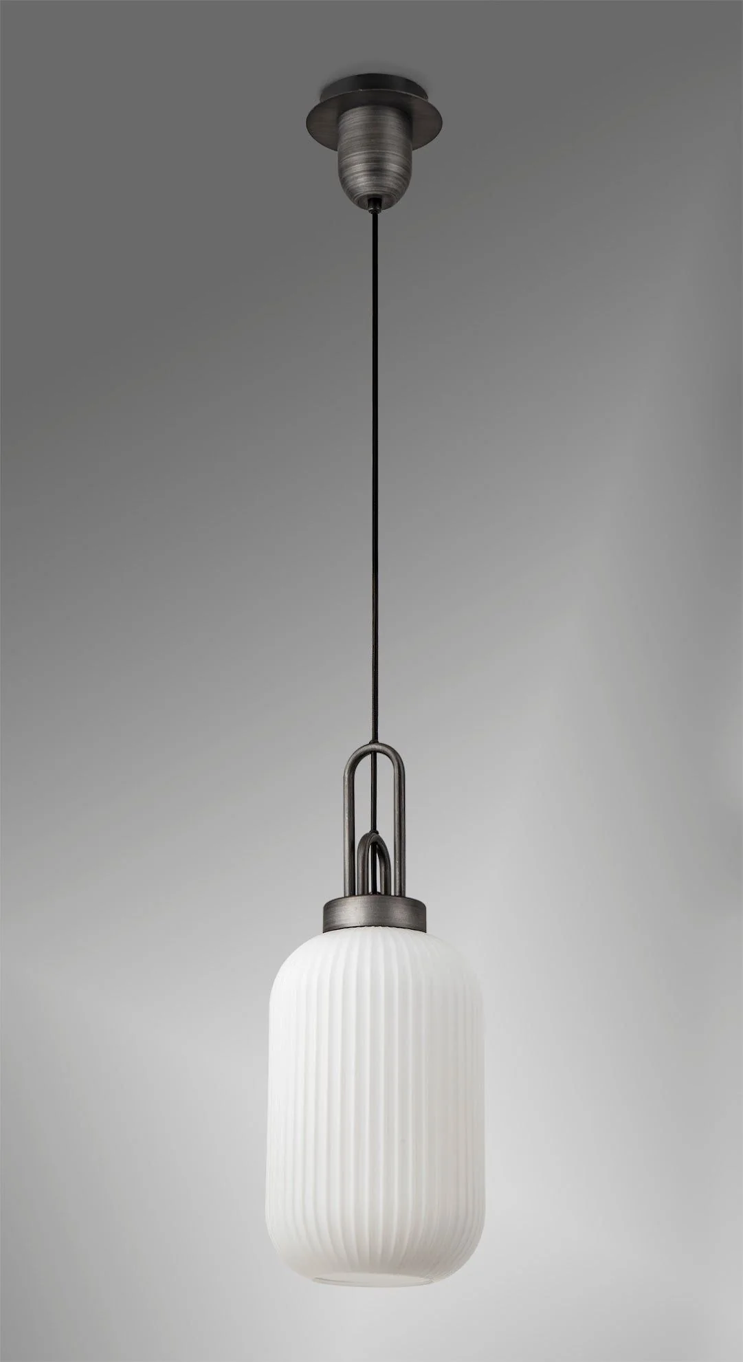 Cadiz 1 Light Pendant With 20cm Tubular Ribbed Glass -  Various Colour Range - Image 18