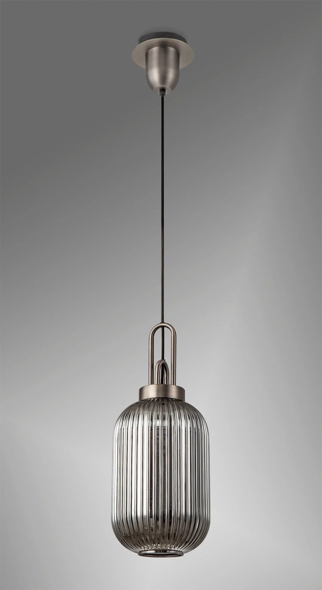 Cadiz 1 Light Pendant With 20cm Tubular Ribbed Glass -  Various Colour Range - Image 24