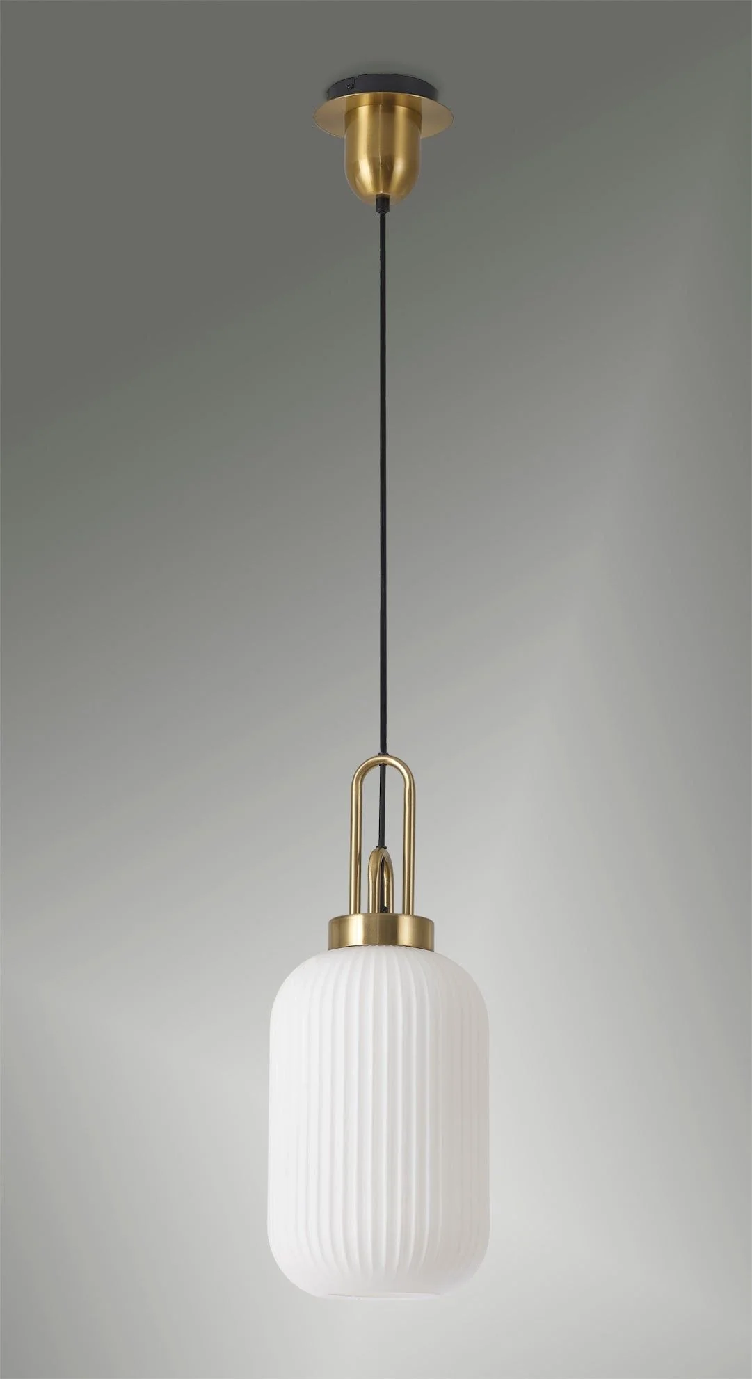 Cadiz 1 Light Pendant With 20cm Tubular Ribbed Glass -  Various Colour Range - Image 26
