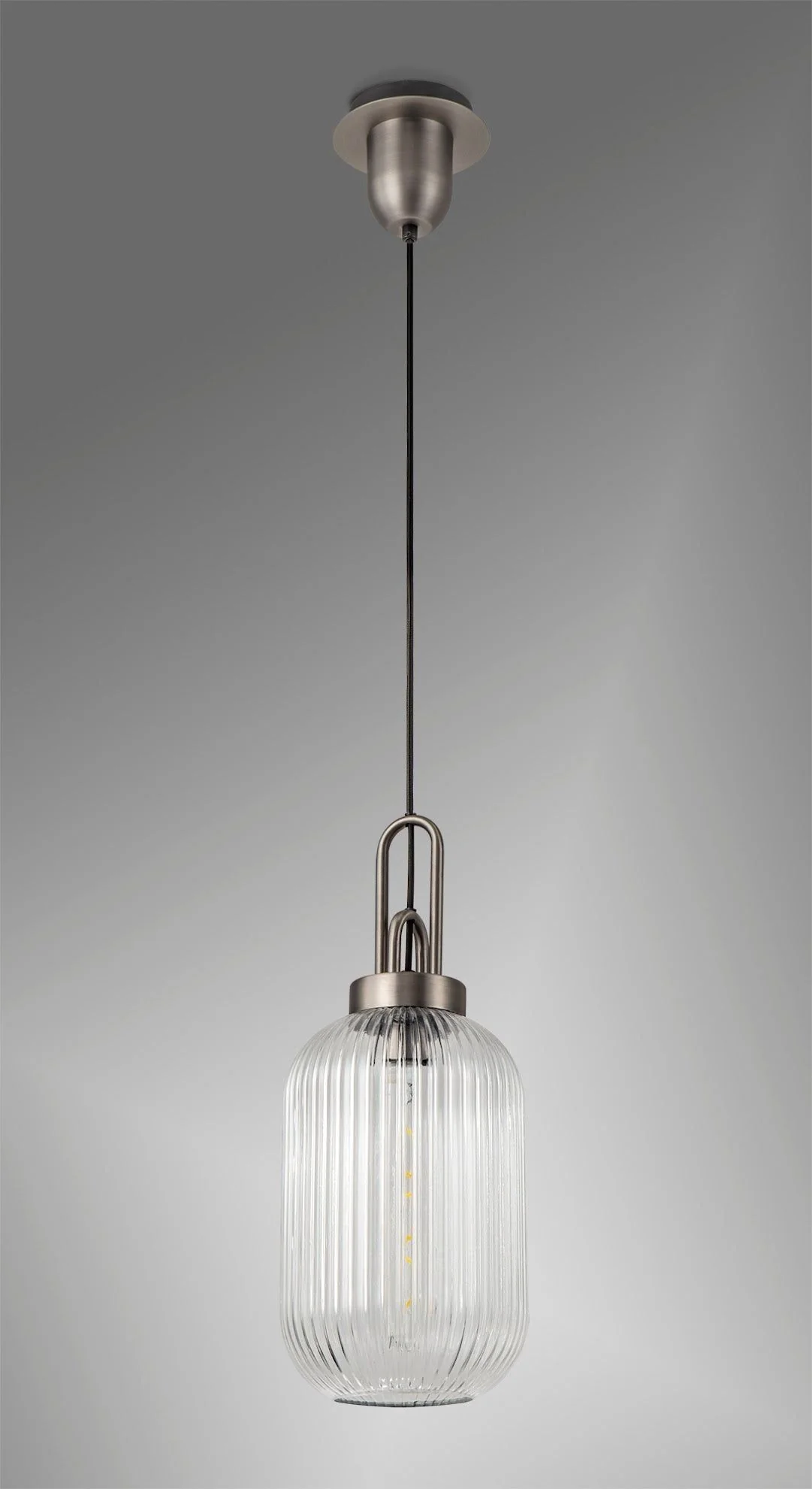 Cadiz 1 Light Pendant With 20cm Tubular Ribbed Glass -  Various Colour Range - Image 32