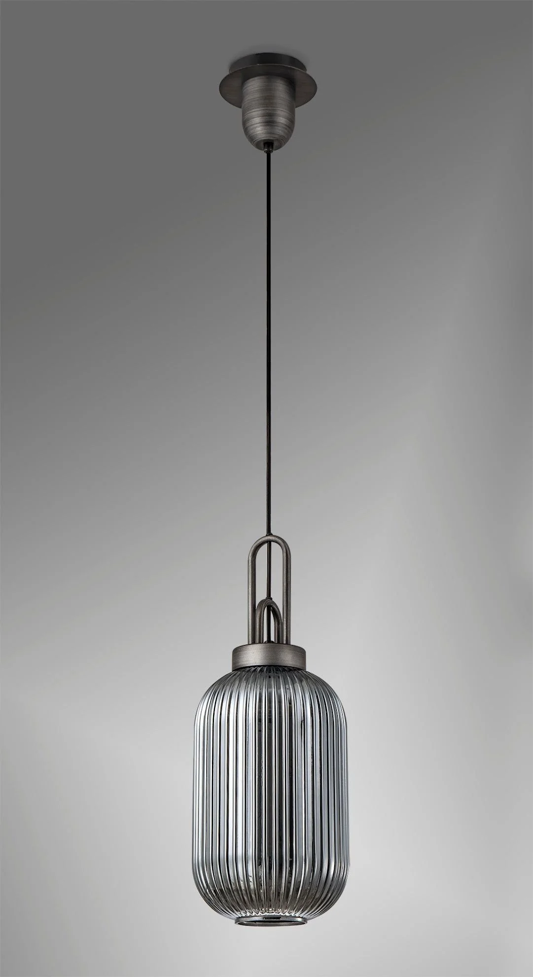 Cadiz 1 Light Pendant With 20cm Tubular Ribbed Glass -  Various Colour Range - Image 36