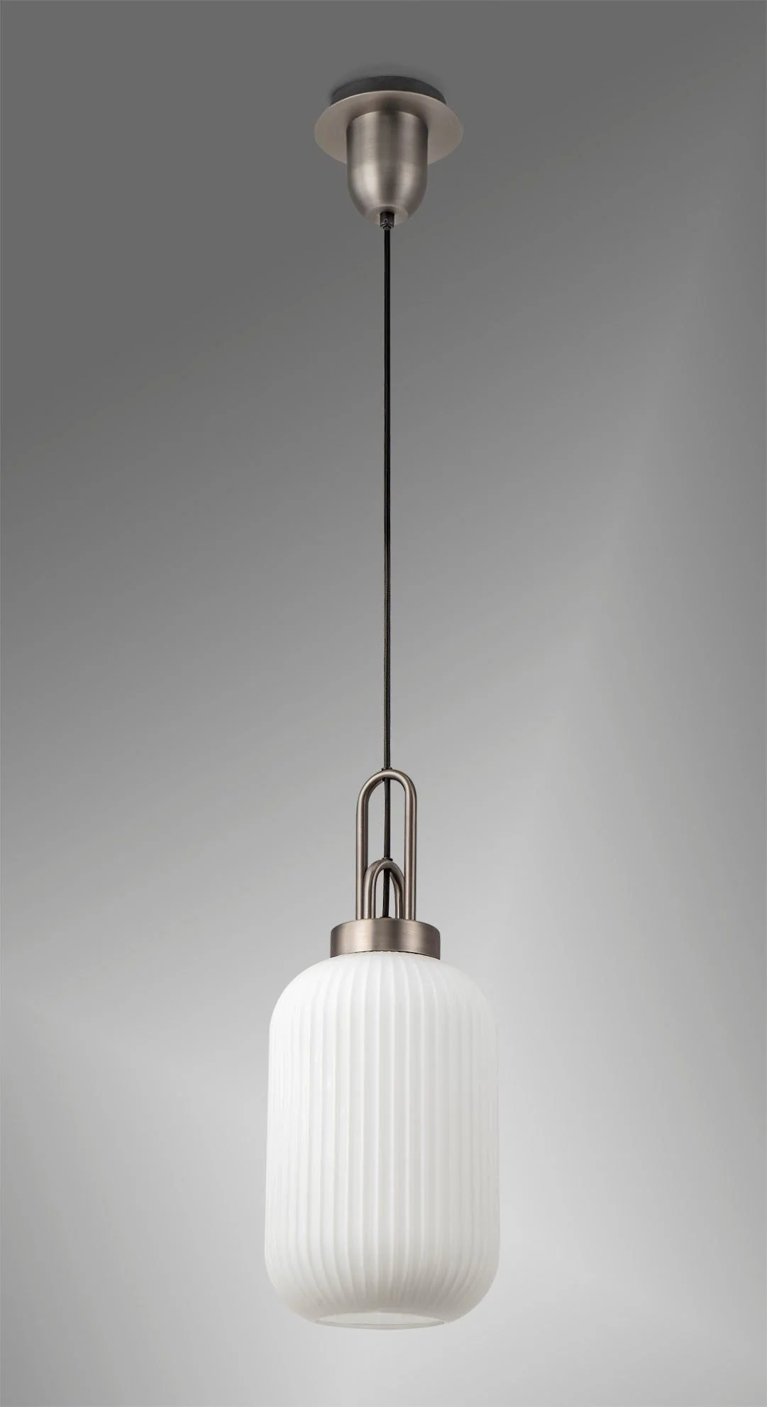 Cadiz 1 Light Pendant With 20cm Tubular Ribbed Glass -  Various Colour Range - Image 38