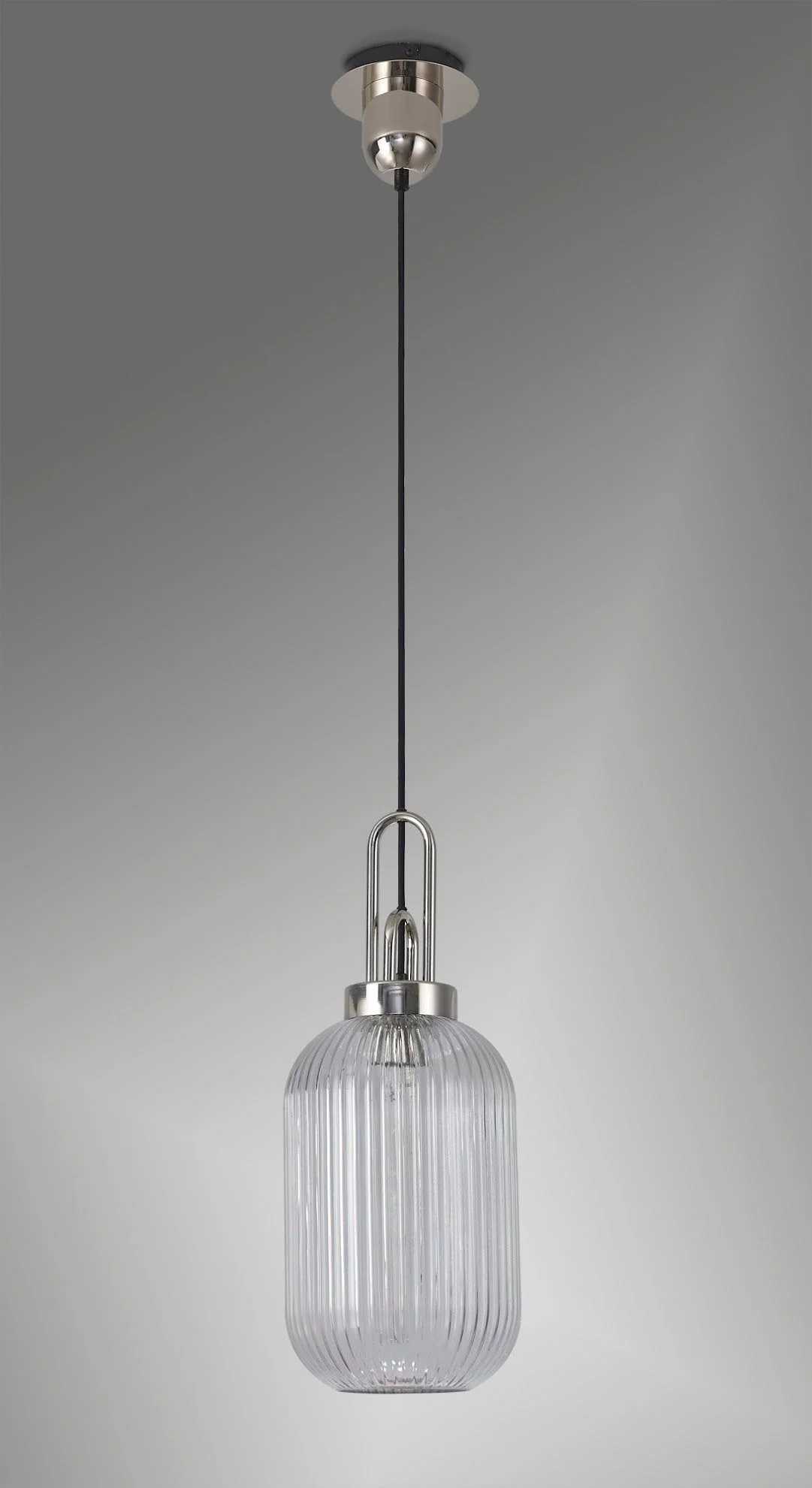 Cadiz 1 Light Pendant With 20cm Tubular Ribbed Glass -  Various Colour Range - Image 42