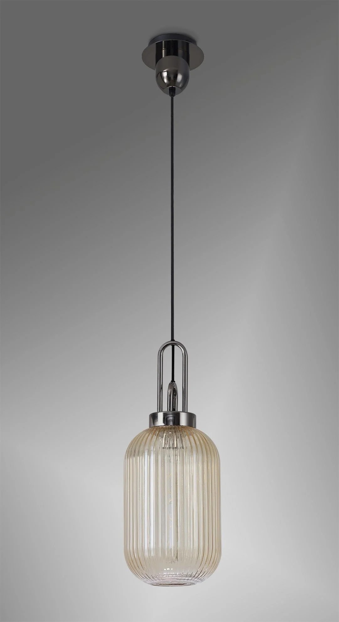 Cadiz 1 Light Pendant With 20cm Tubular Ribbed Glass -  Various Colour Range - Image 46