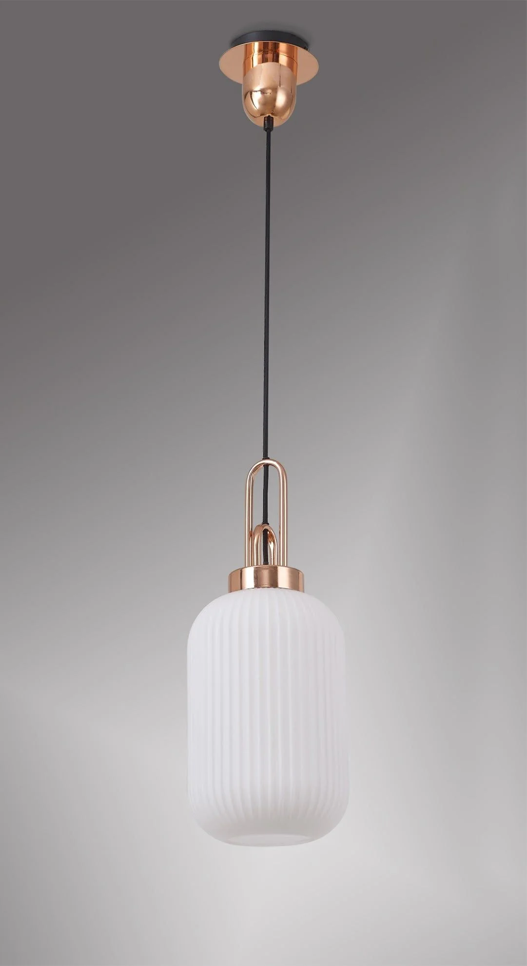 Cadiz 1 Light Pendant With 20cm Tubular Ribbed Glass -  Various Colour Range - Image 6